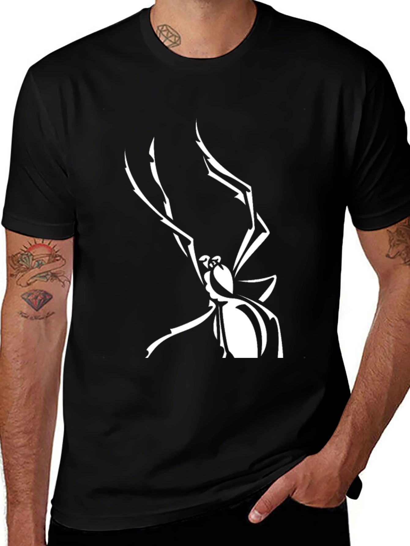 Variant 30 of Spider Graphic Black T-Shirt for Men