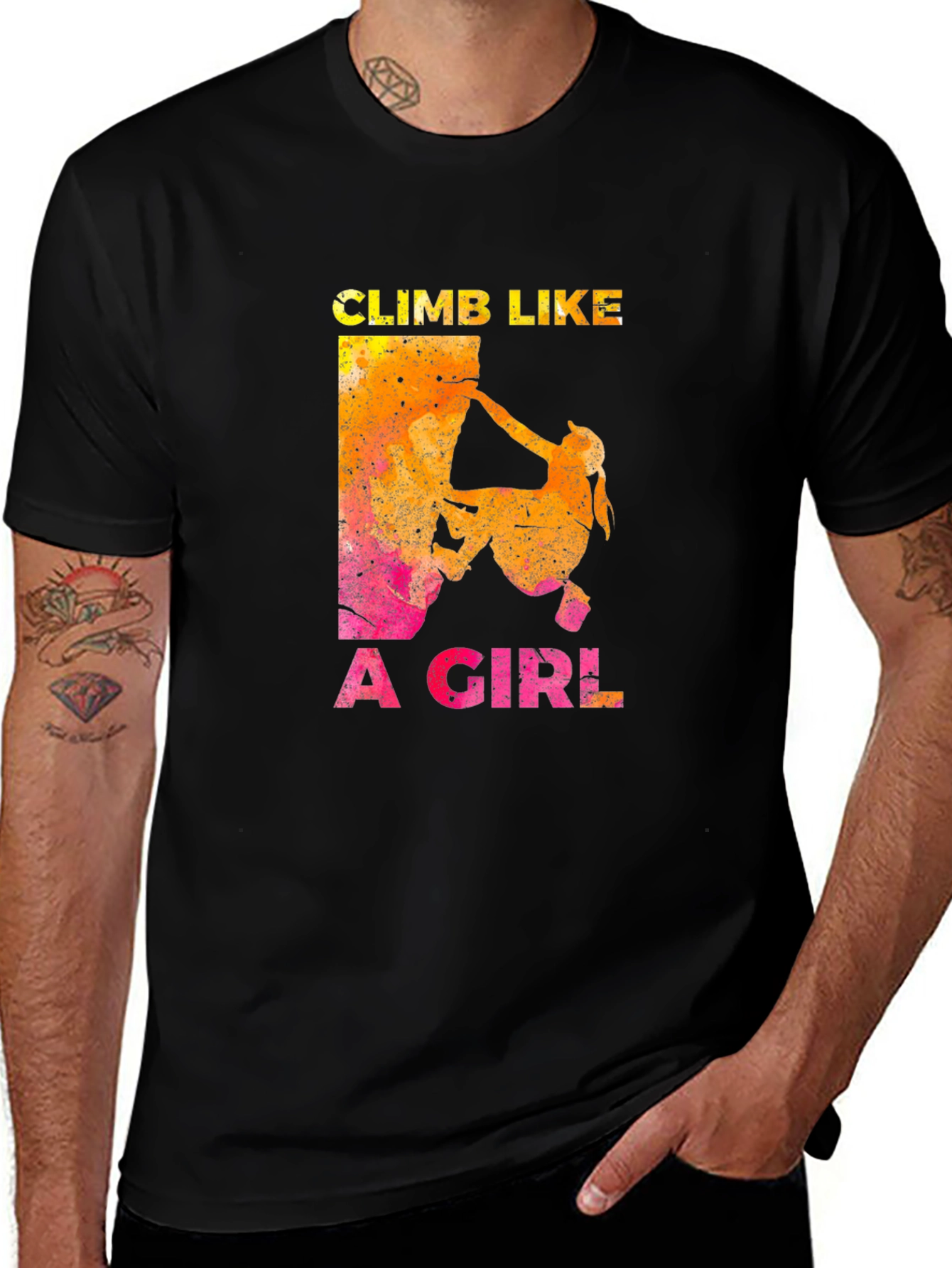 Variant 6 of Climb Like A Girl Black T-Shirt