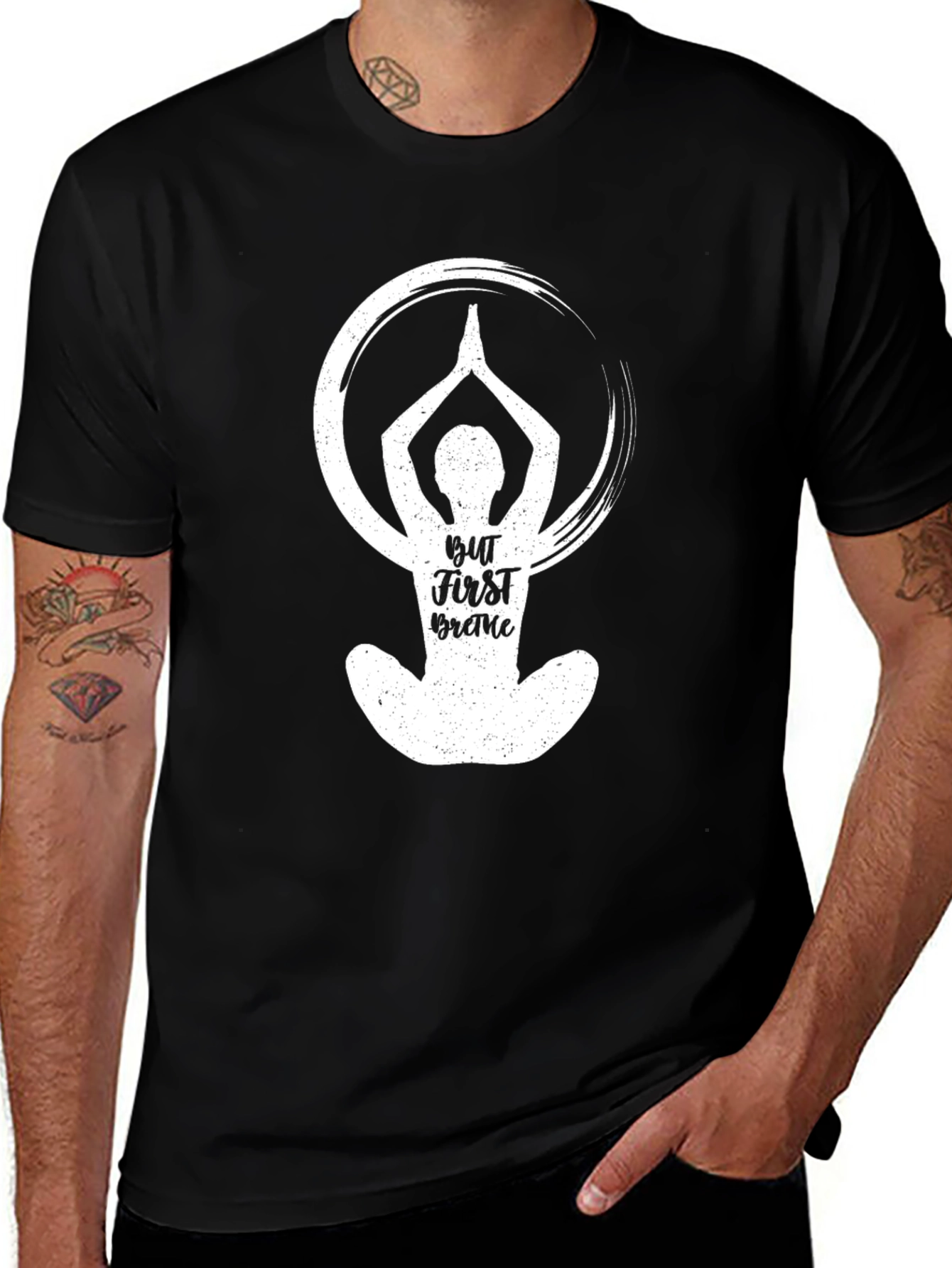 Variant 14 of But First Breathe Yoga Graphic Tee
