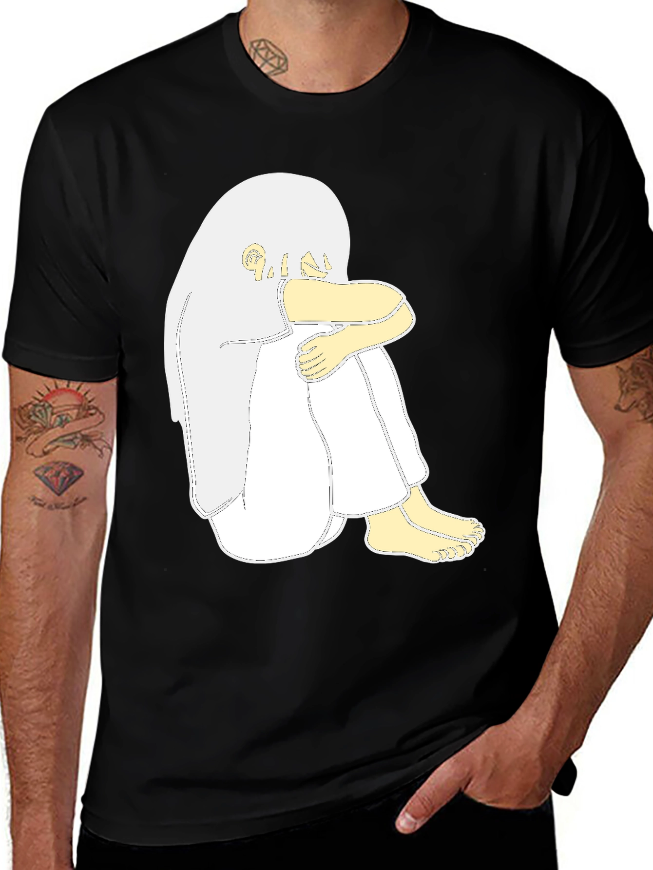 Variant 13 of Ghost Child Graphic Print Black T-Shirt