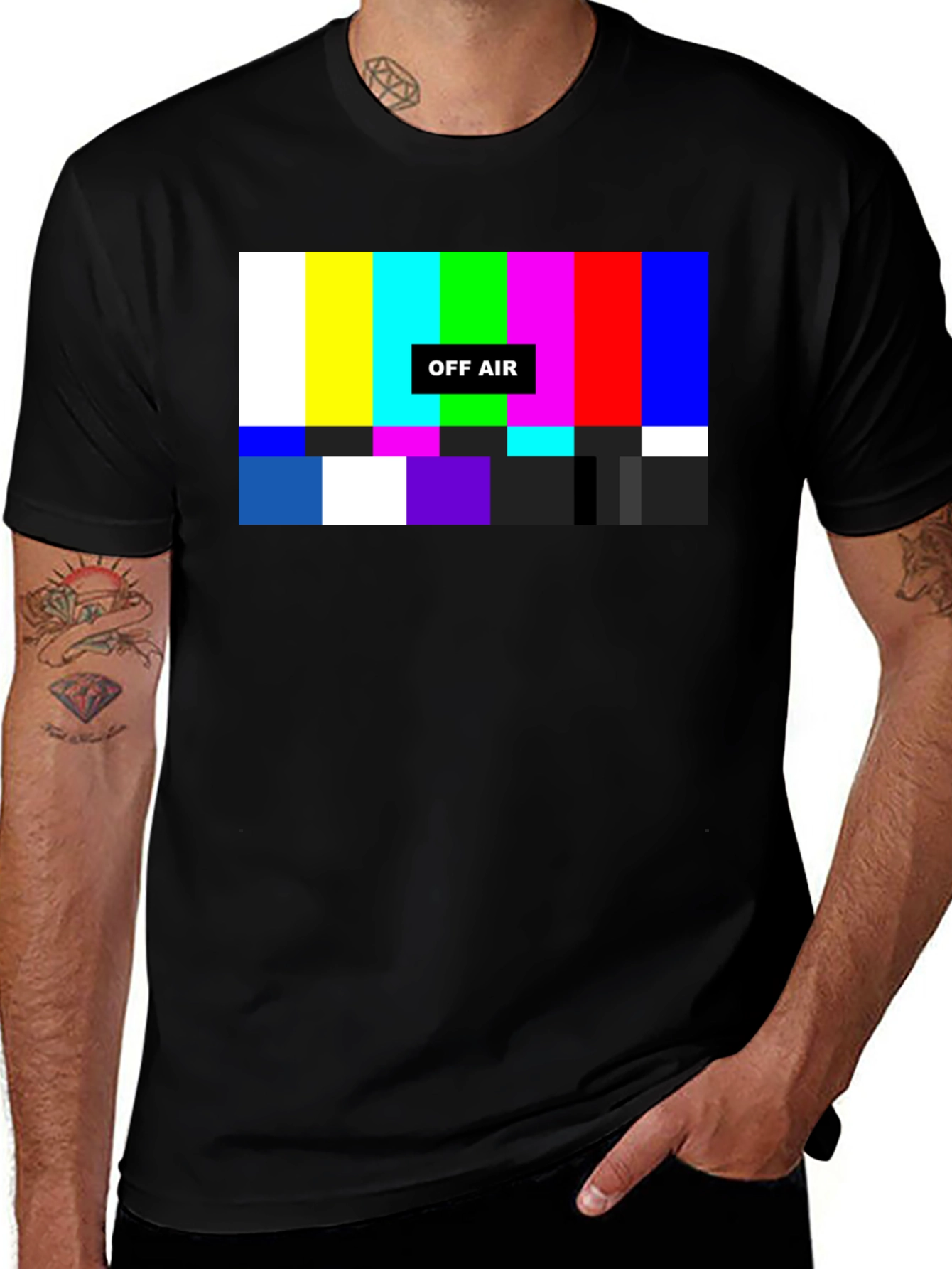 Variant 29 of Off Air Graphic Tee - Retro TV Test Pattern Shirt