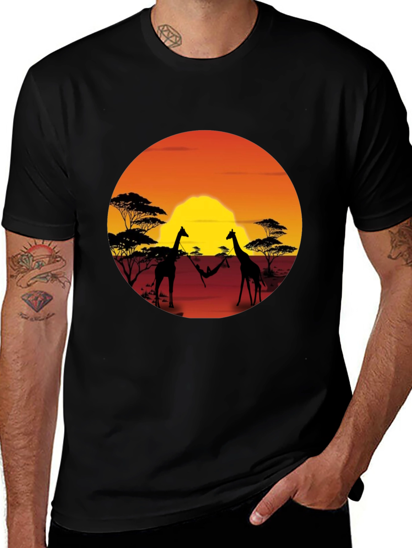 Variant 19 of African Sunset Giraffe T-Shirt