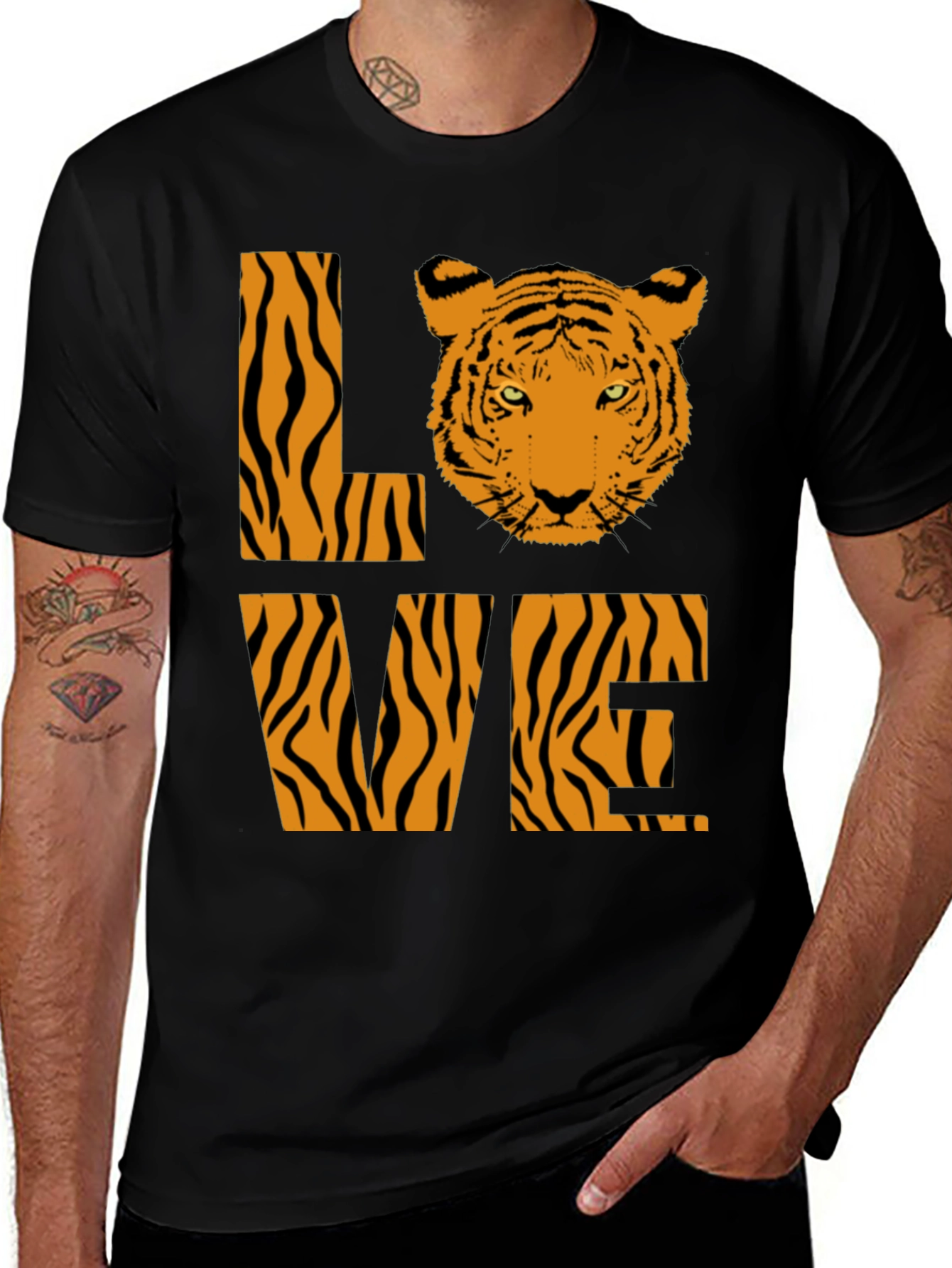 Tiger Love Graphic Tee - Animal Print Men's T-Shirt