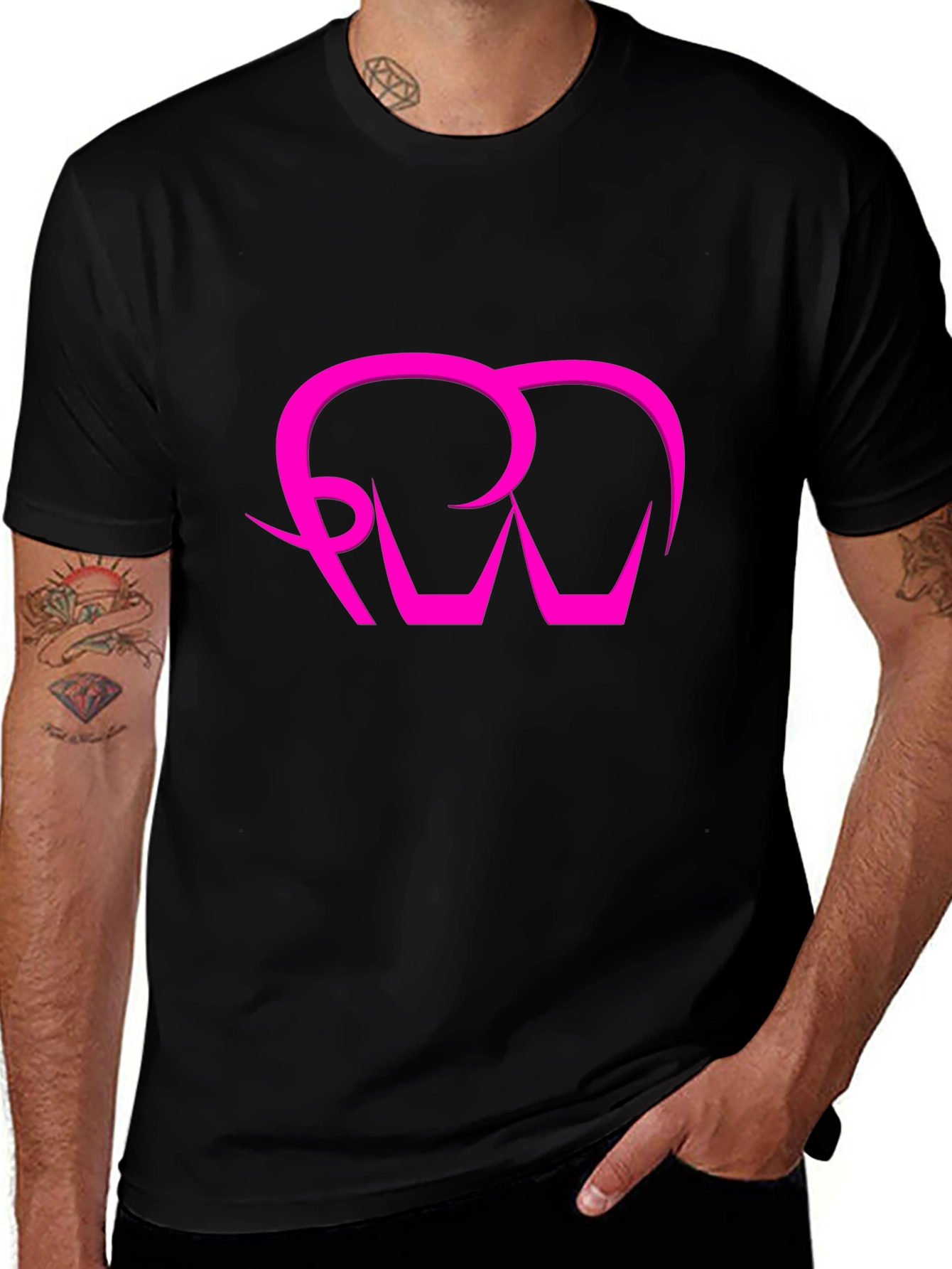 Elephant Logo Tee - Bold Graphic Print