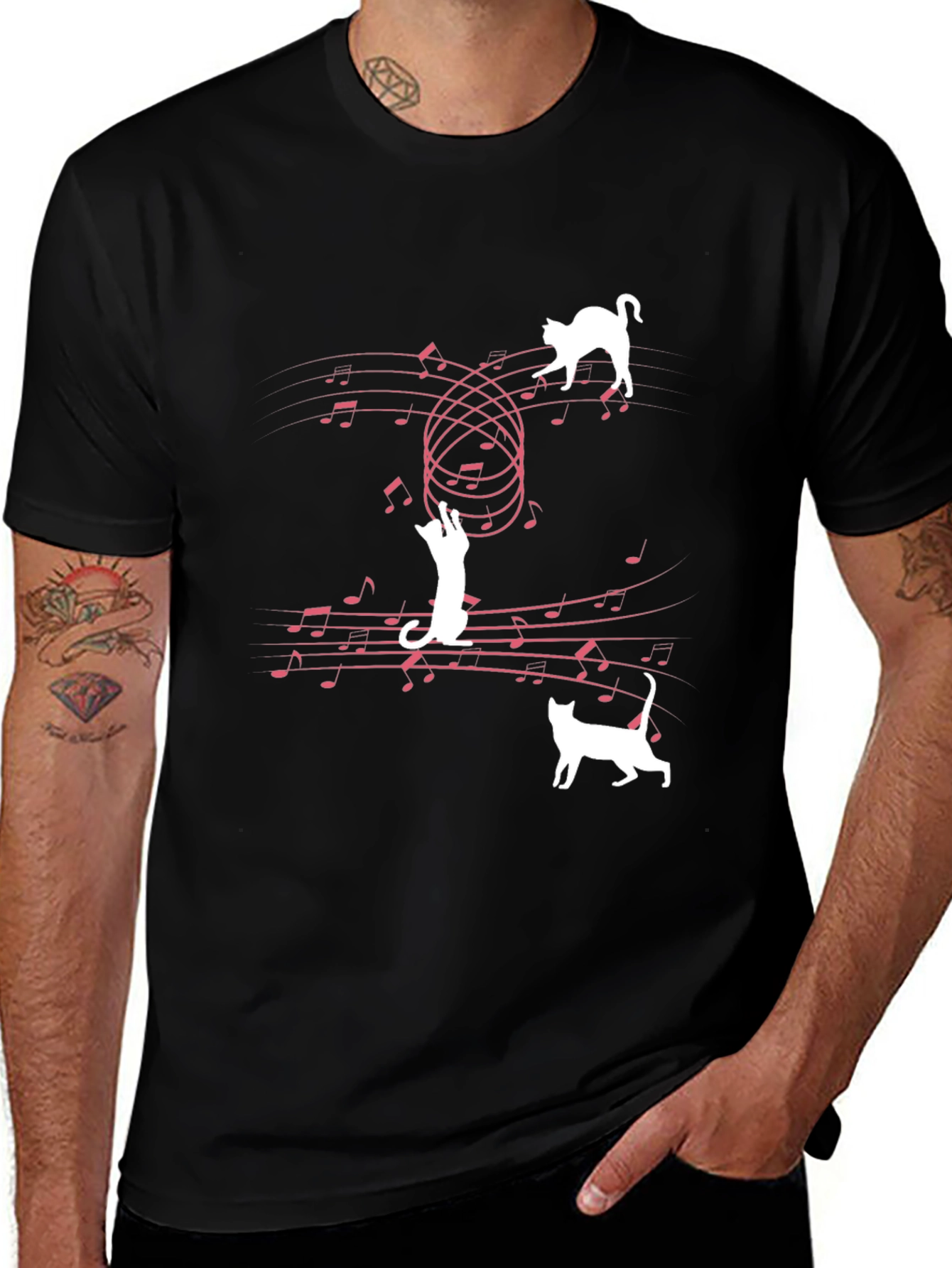 Variant 25 of Musical Cats T-Shirt - Playful Feline Design