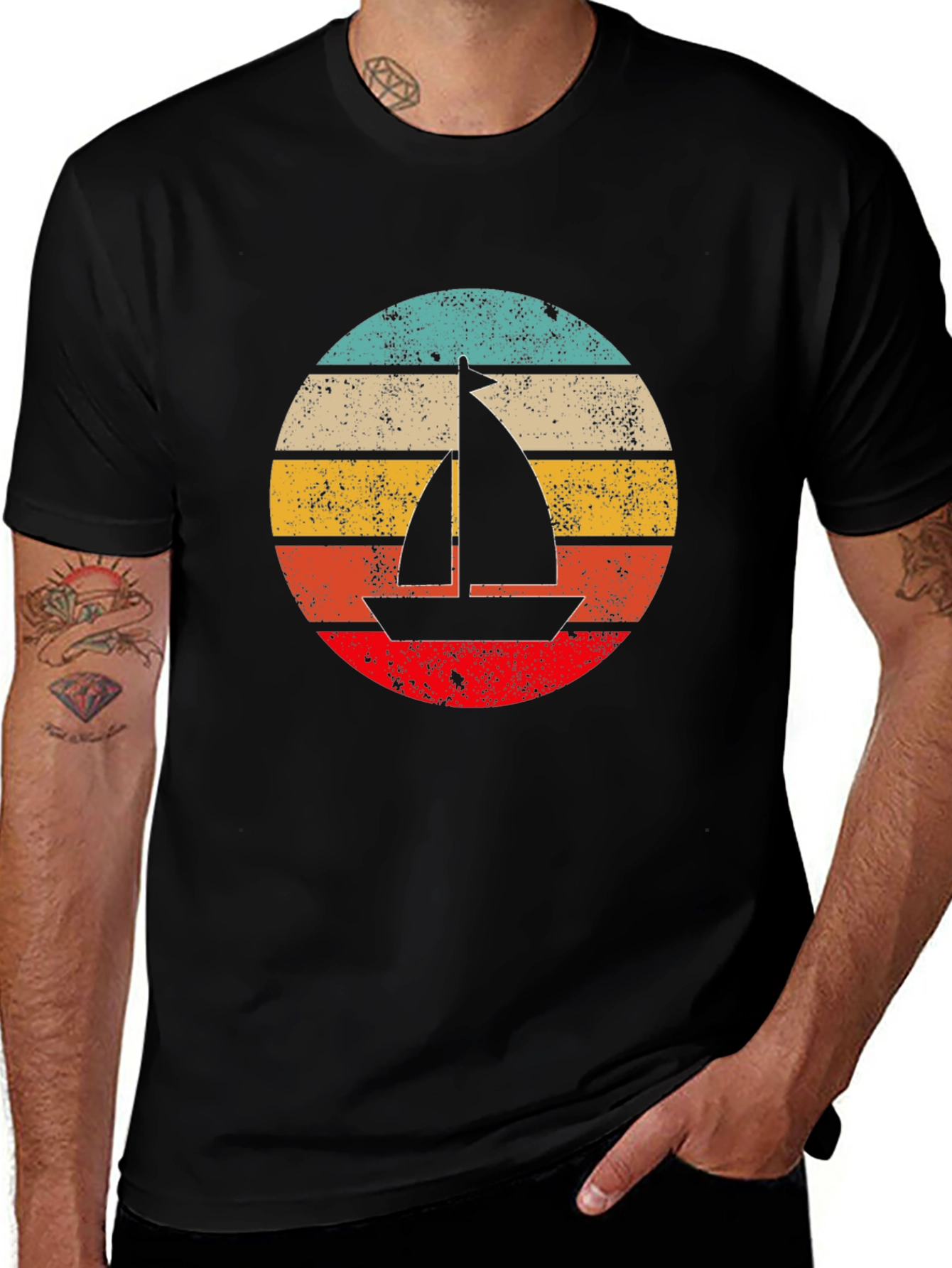 Variant 17 of Vintage Sailboat Graphic Tee - Retro Nautical T-Shirt
