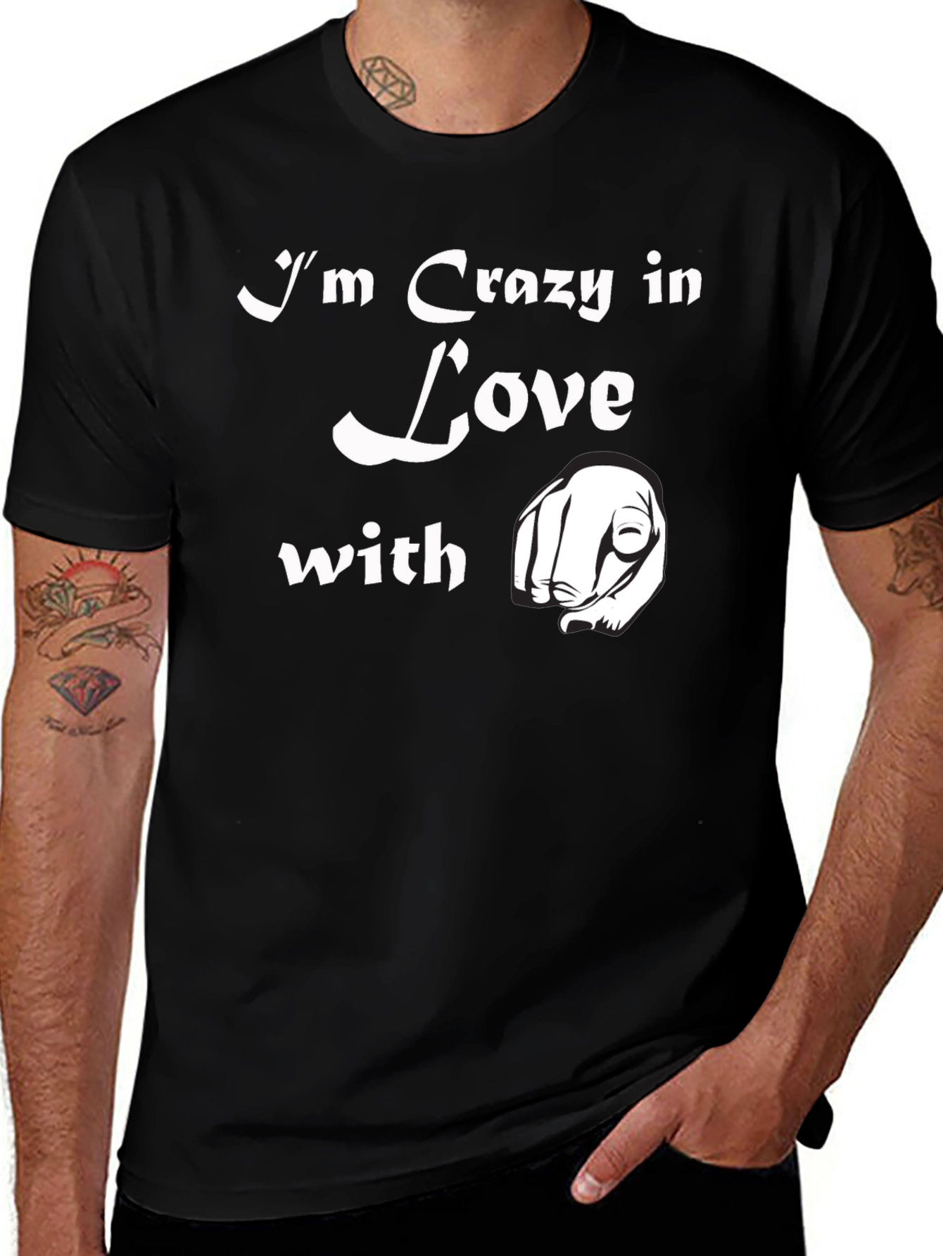 Variant 8 of Crazy in Love Pointing Graphic Tee - Black