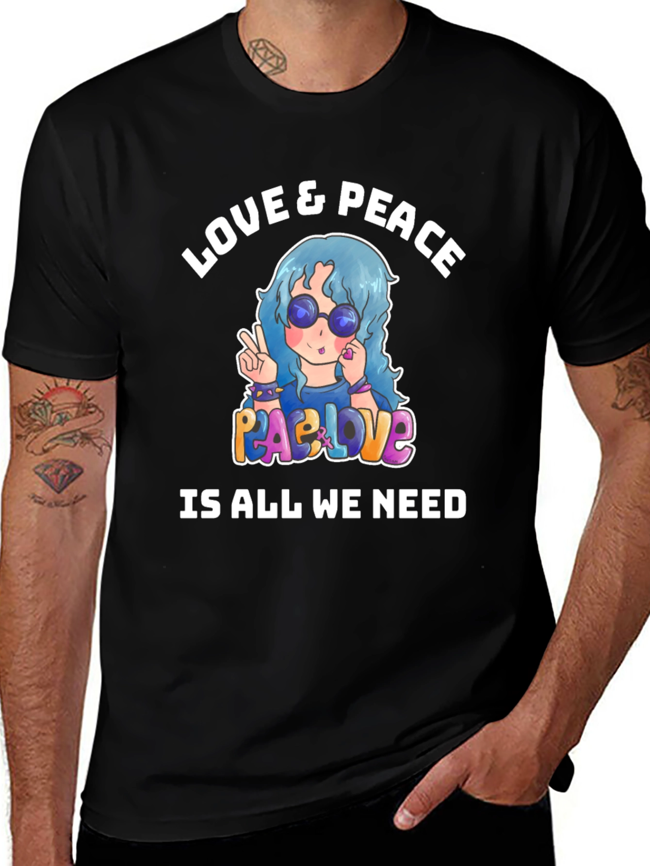 Variant 3 of Love & Peace Hippie T-Shirt