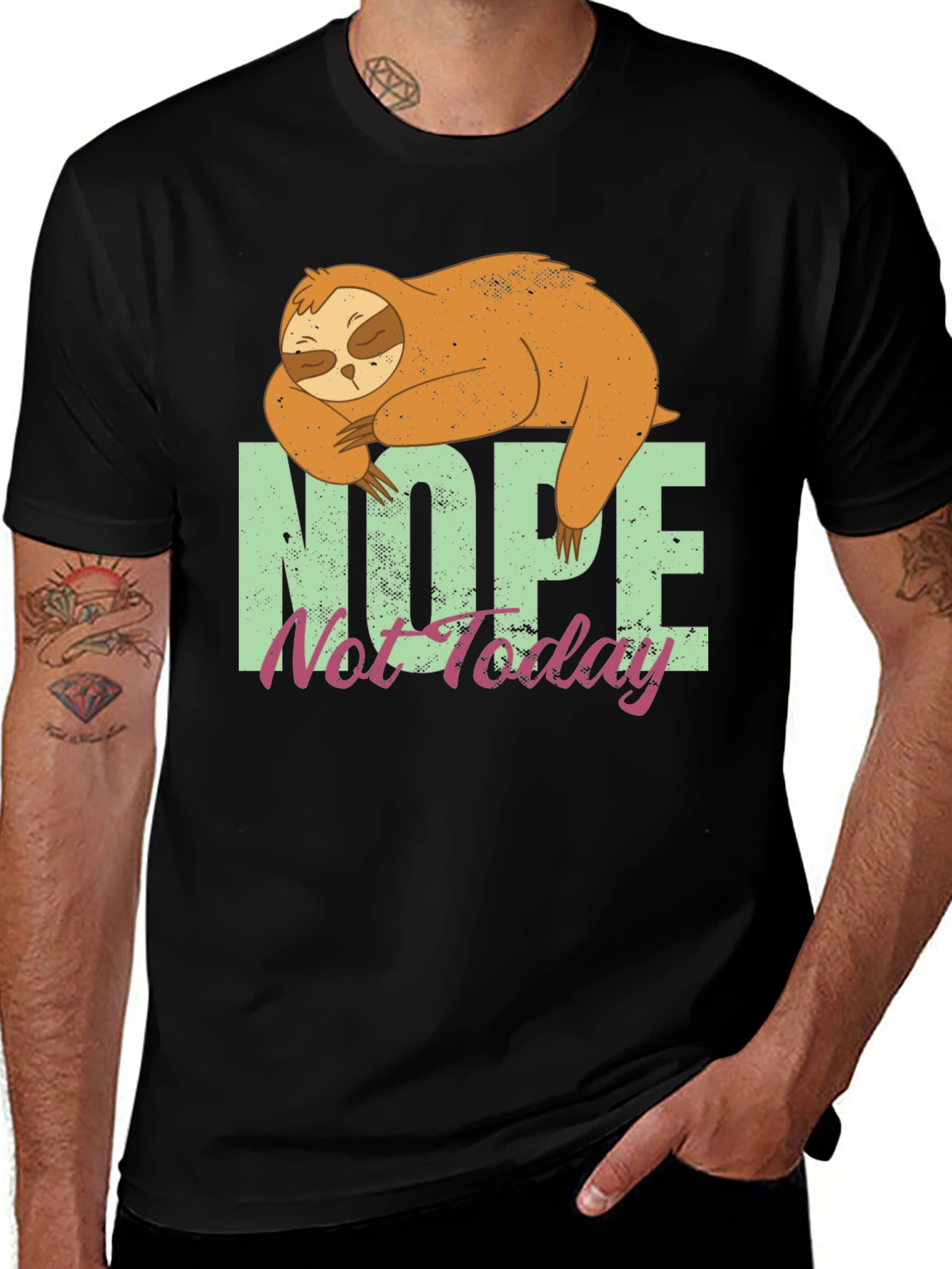 Variant 5 of Nope Not Today Sloth Graphic Tee - Relaxed Fit