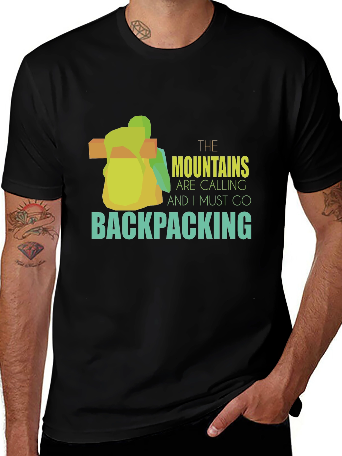 Variant 29 of Mountains Are Calling Backpacking T-Shirt