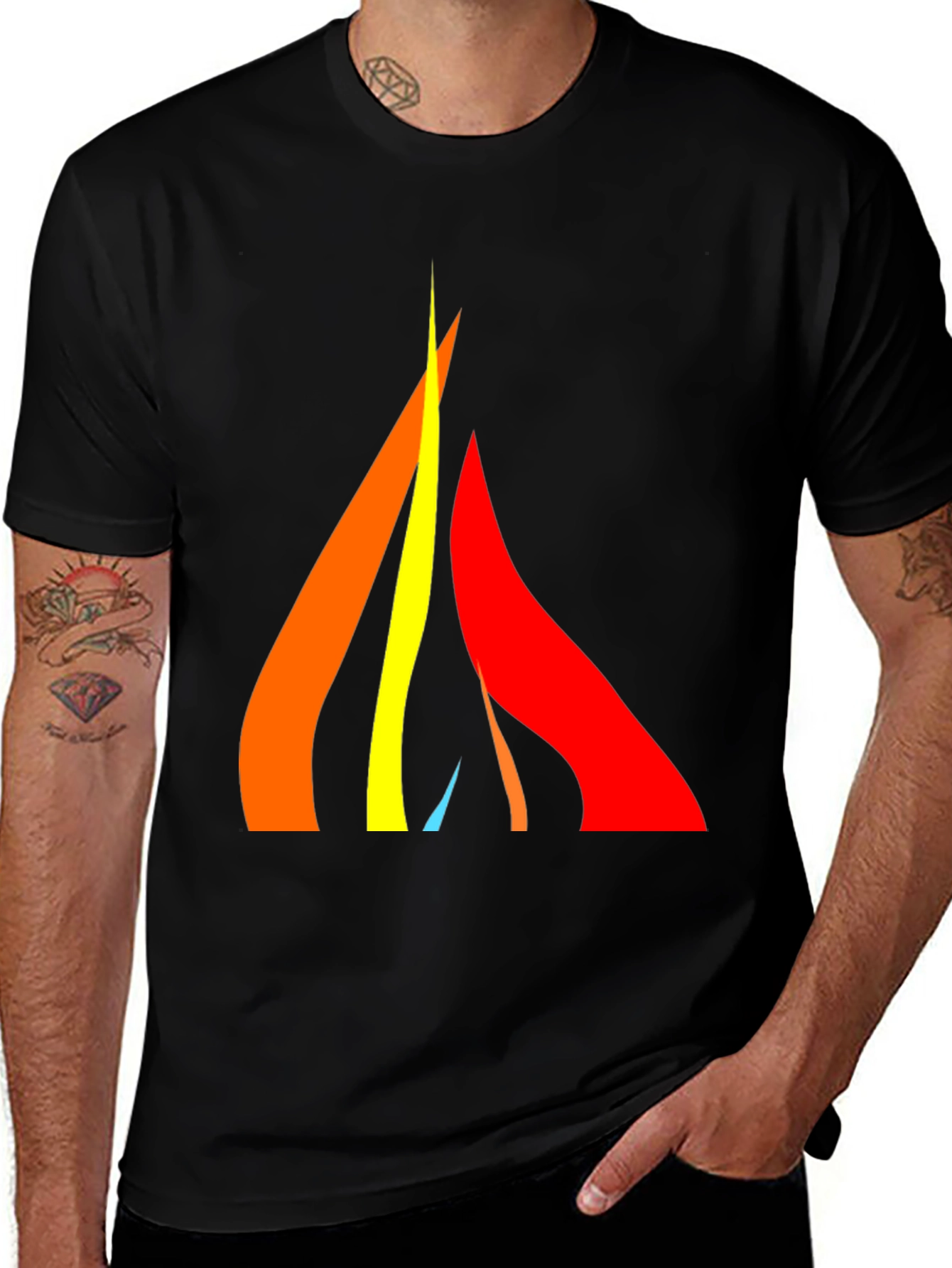 Variant 7 of Modern Abstract Graphic Tee - Black