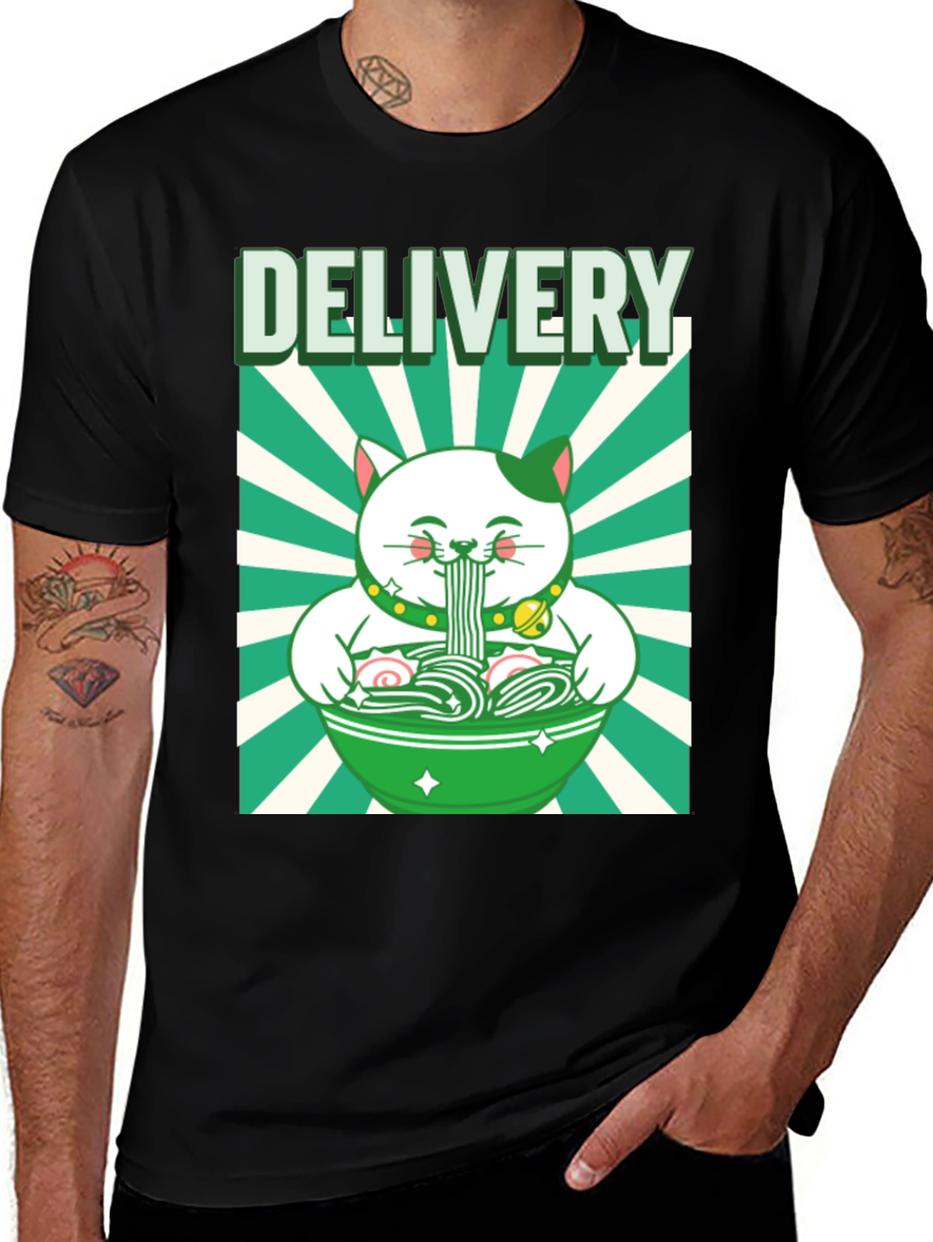 Variant 9 of Delivery Cat Ramen Graphic T-Shirt