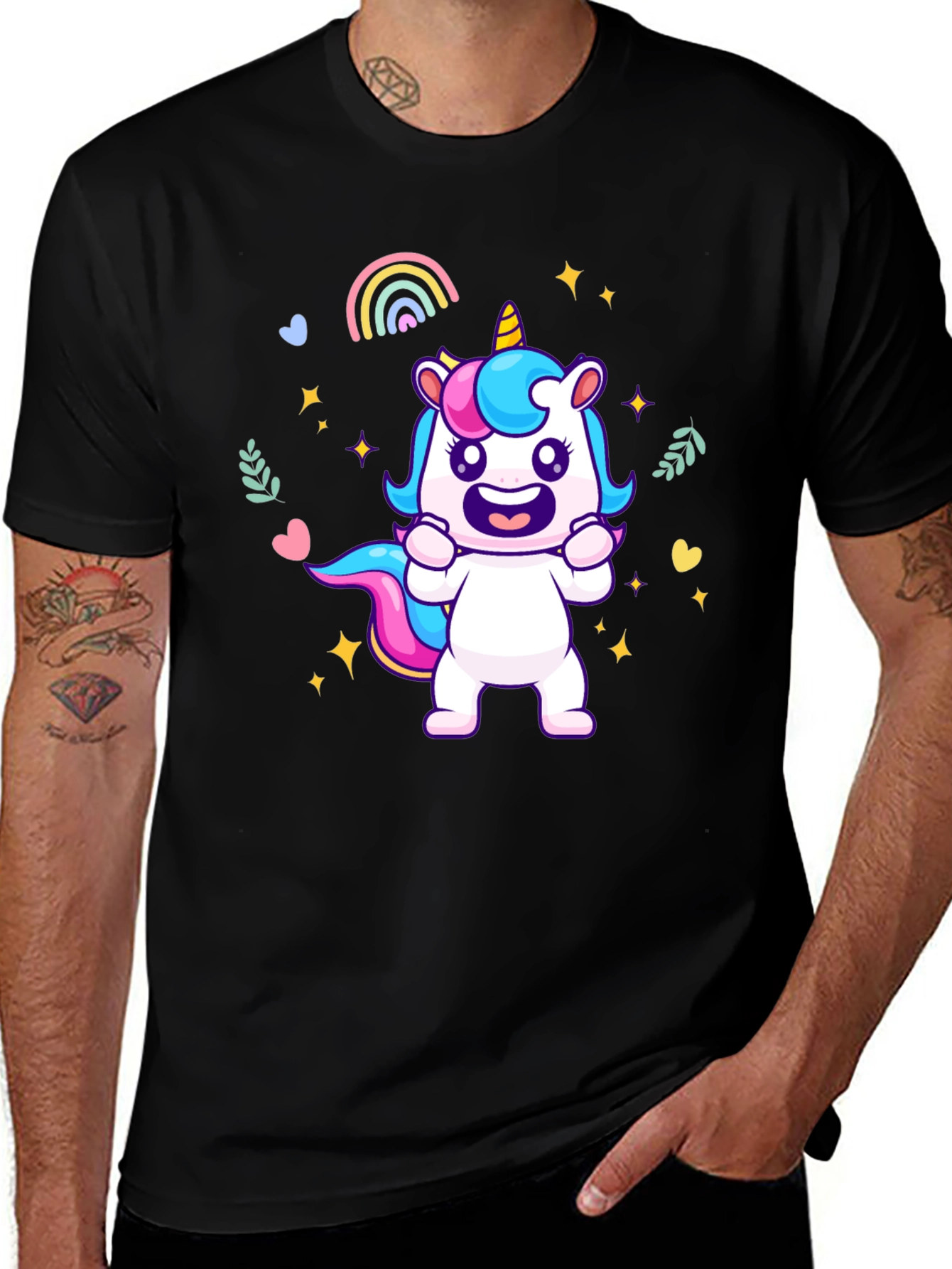 Unicorn Cartoon Graphic Tee - Soft Cotton Blend