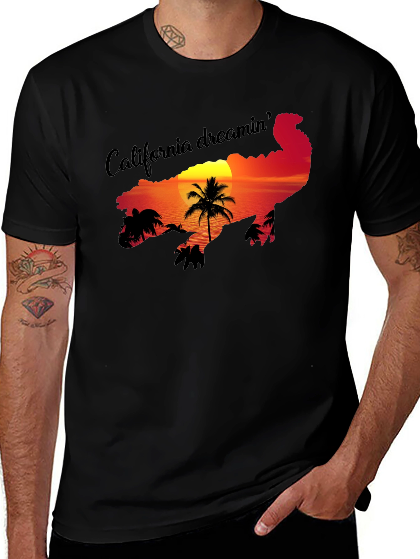 Variant 23 of California Dreamin' Graphic Tee - Sunset Palm