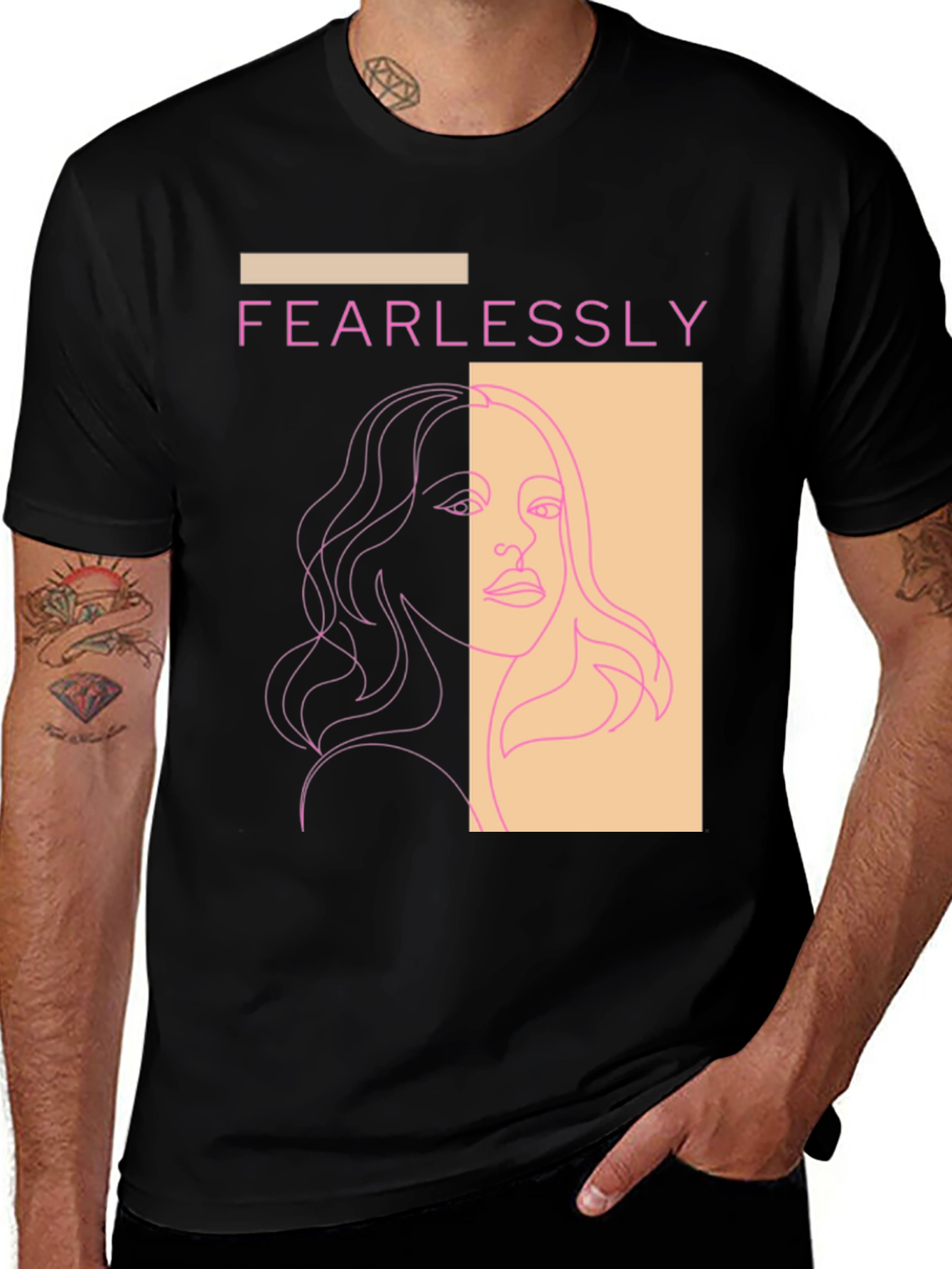 Variant 25 of Fearlessly Graphic Tee - Modern Line Art T-Shirt