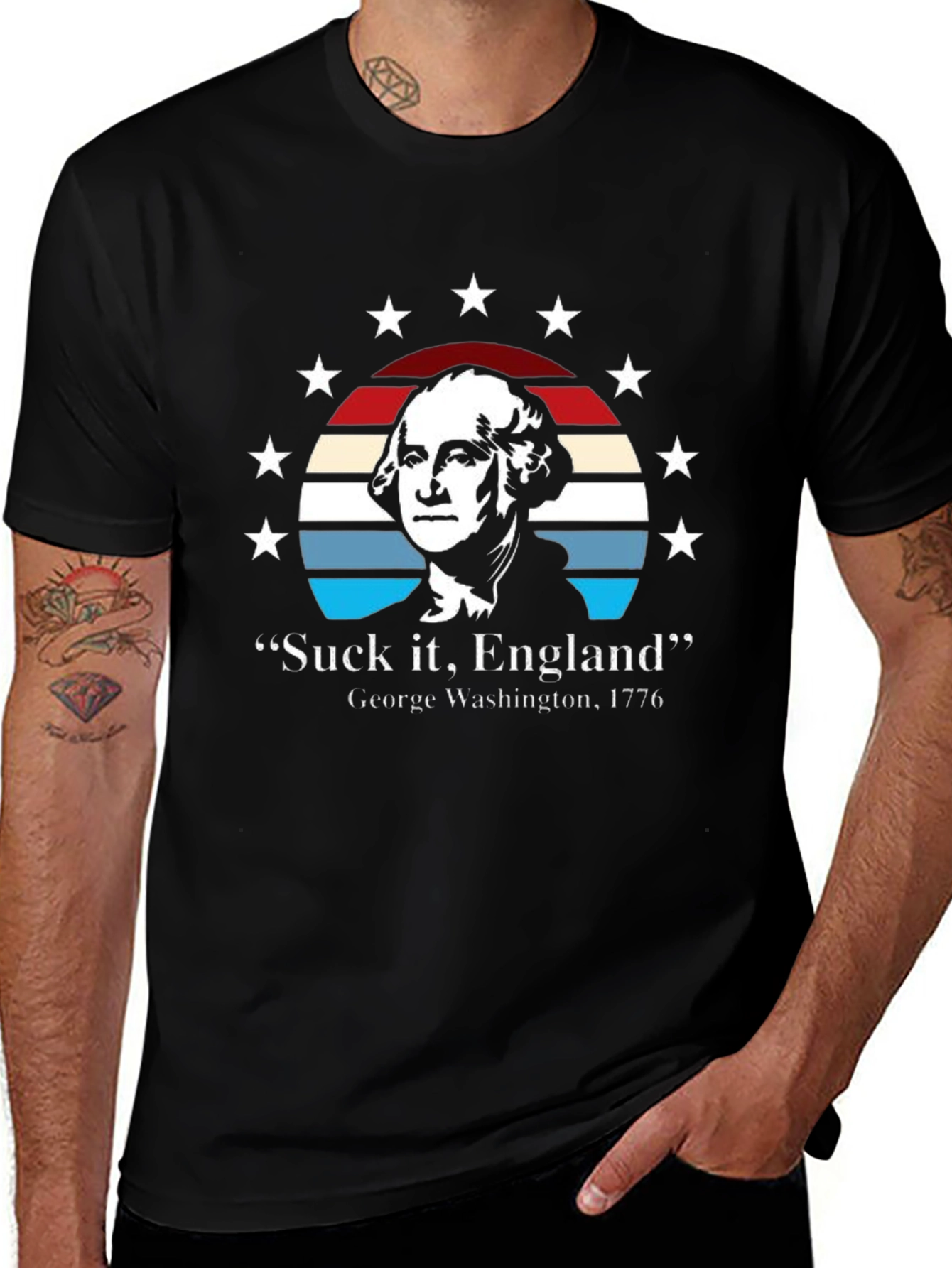 Variant 14 of Suck It, England T-Shirt - George Washington 1776