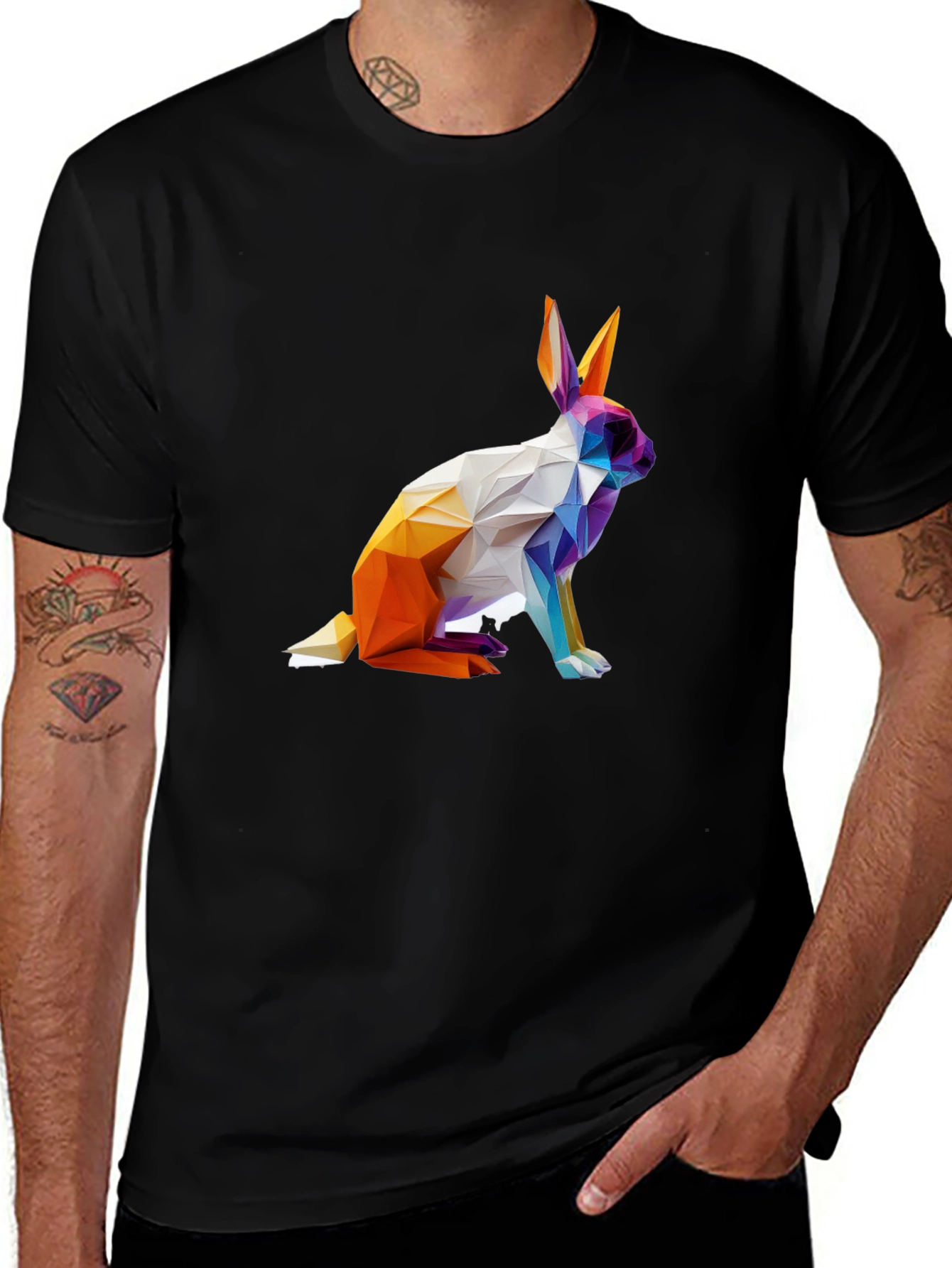 Geometric Rabbit Graphic T-Shirt