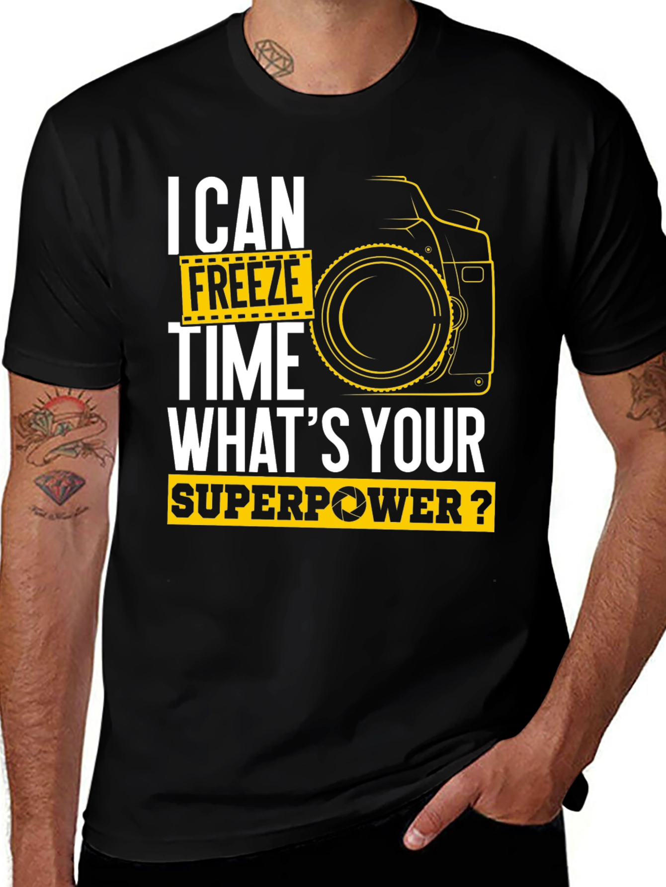 Variant 12 of I Can Freeze Time Superpower Photographer Black T-Shirt