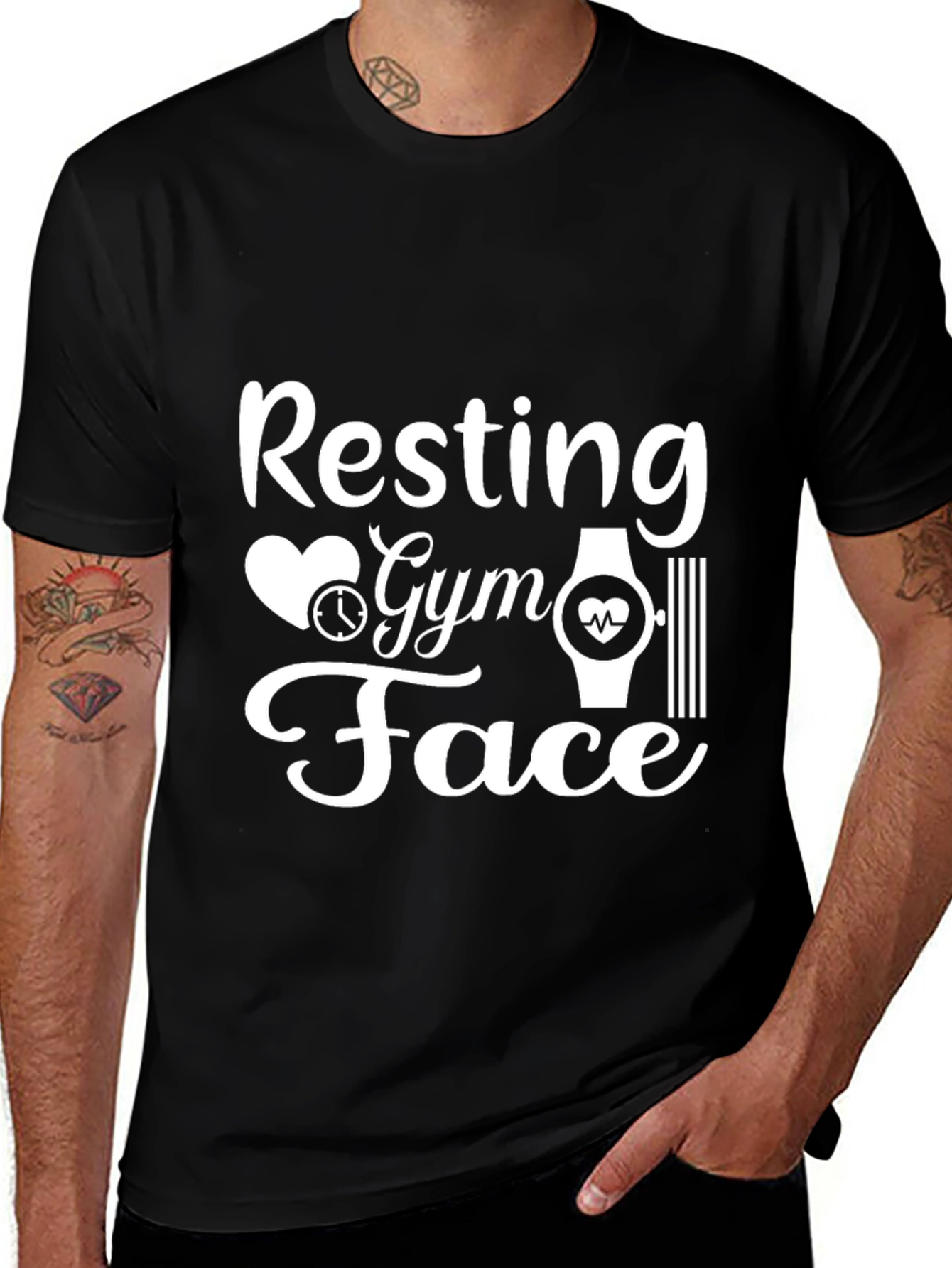 Variant 5 of Resting Gym Face Black T-Shirt