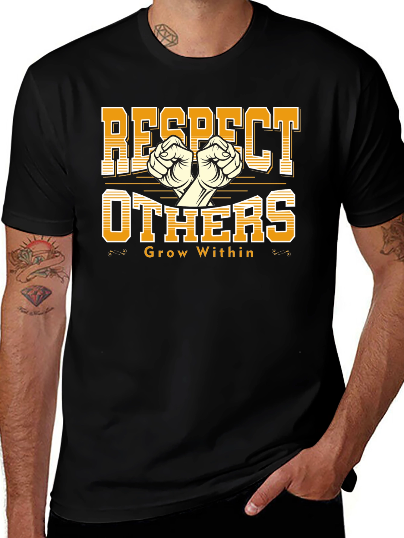 Variant 16 of Respect Others Graphic Print Black T-Shirt