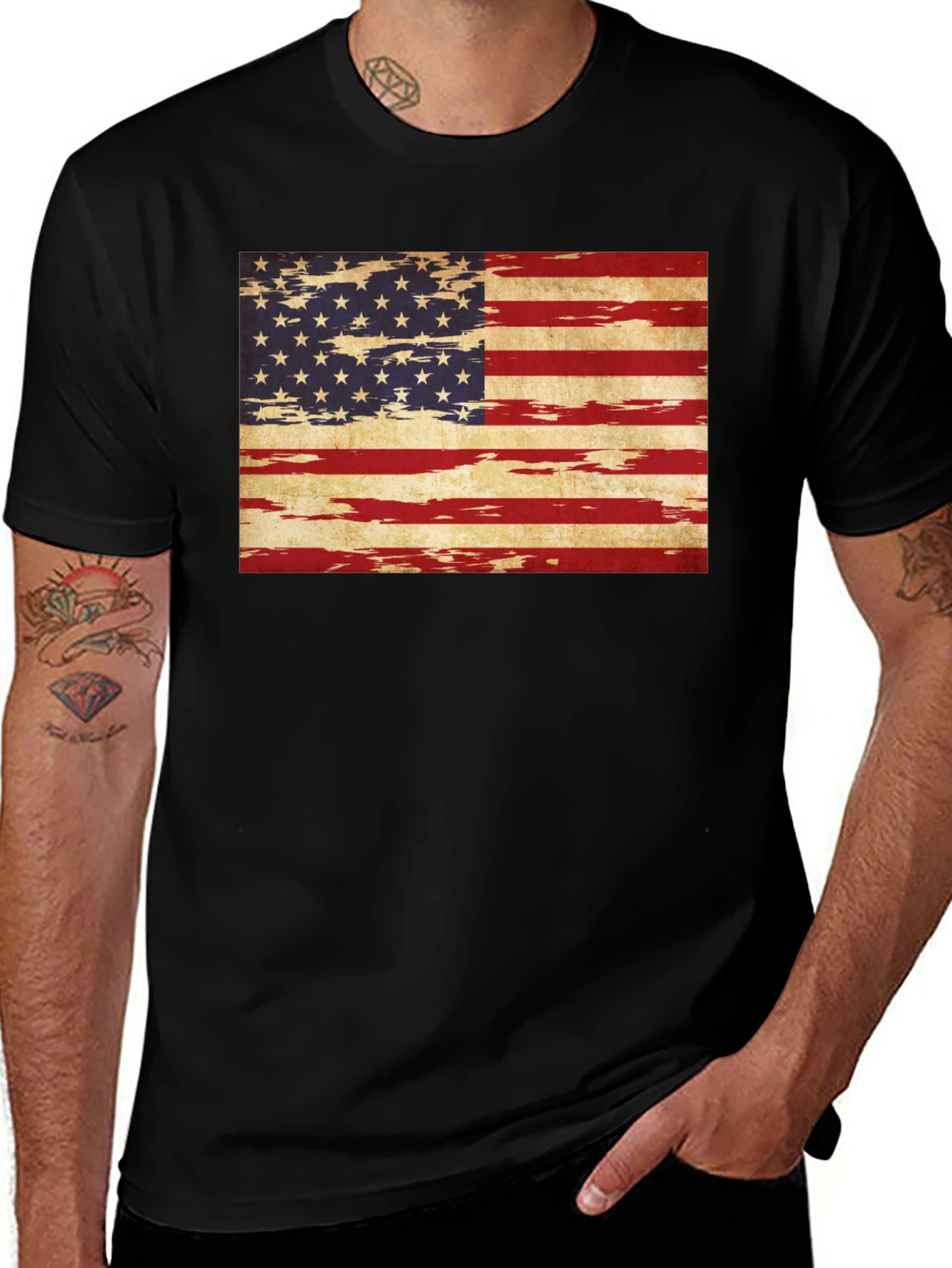 Variant 4 of USA Flag Grunge Tee - Patriotic Style