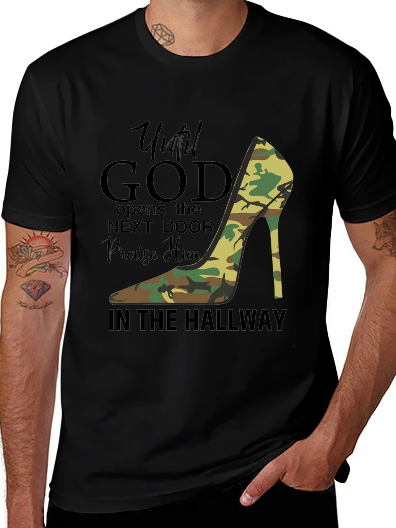 Faith Camo Heel Graphic Tee