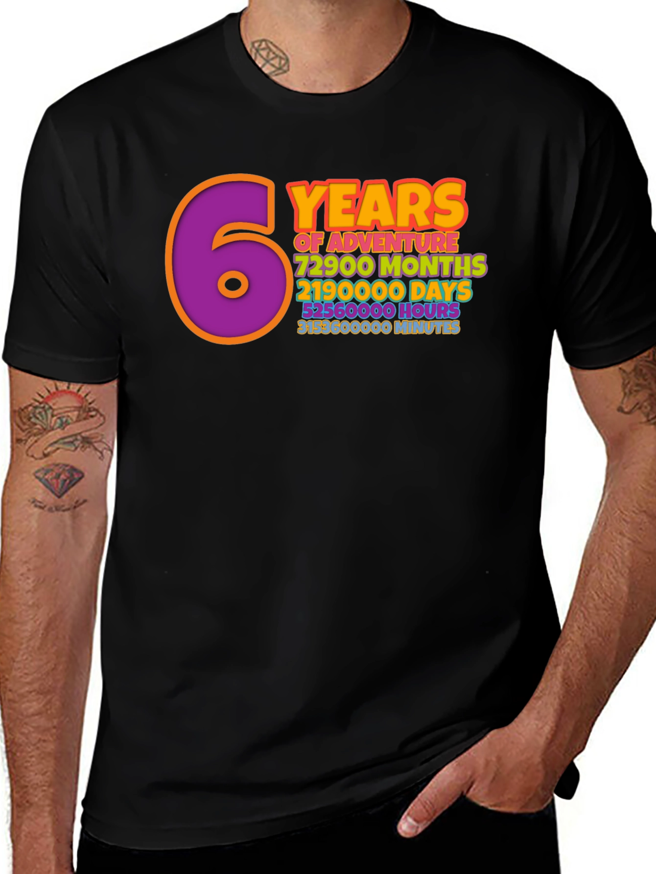 Variant 9 of 6 Years of Adventure T-Shirt - Anniversary Gift