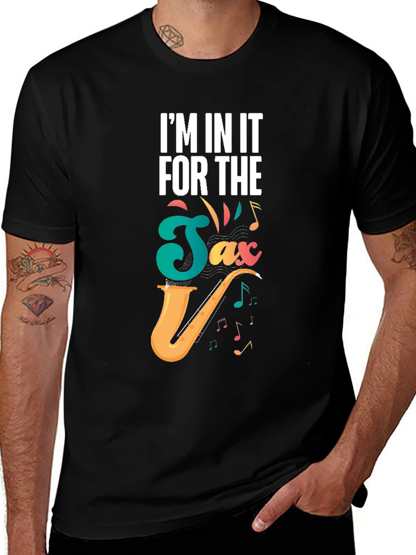 Variant 8 of Saxophone Lover Black T-Shirt - Music Gift