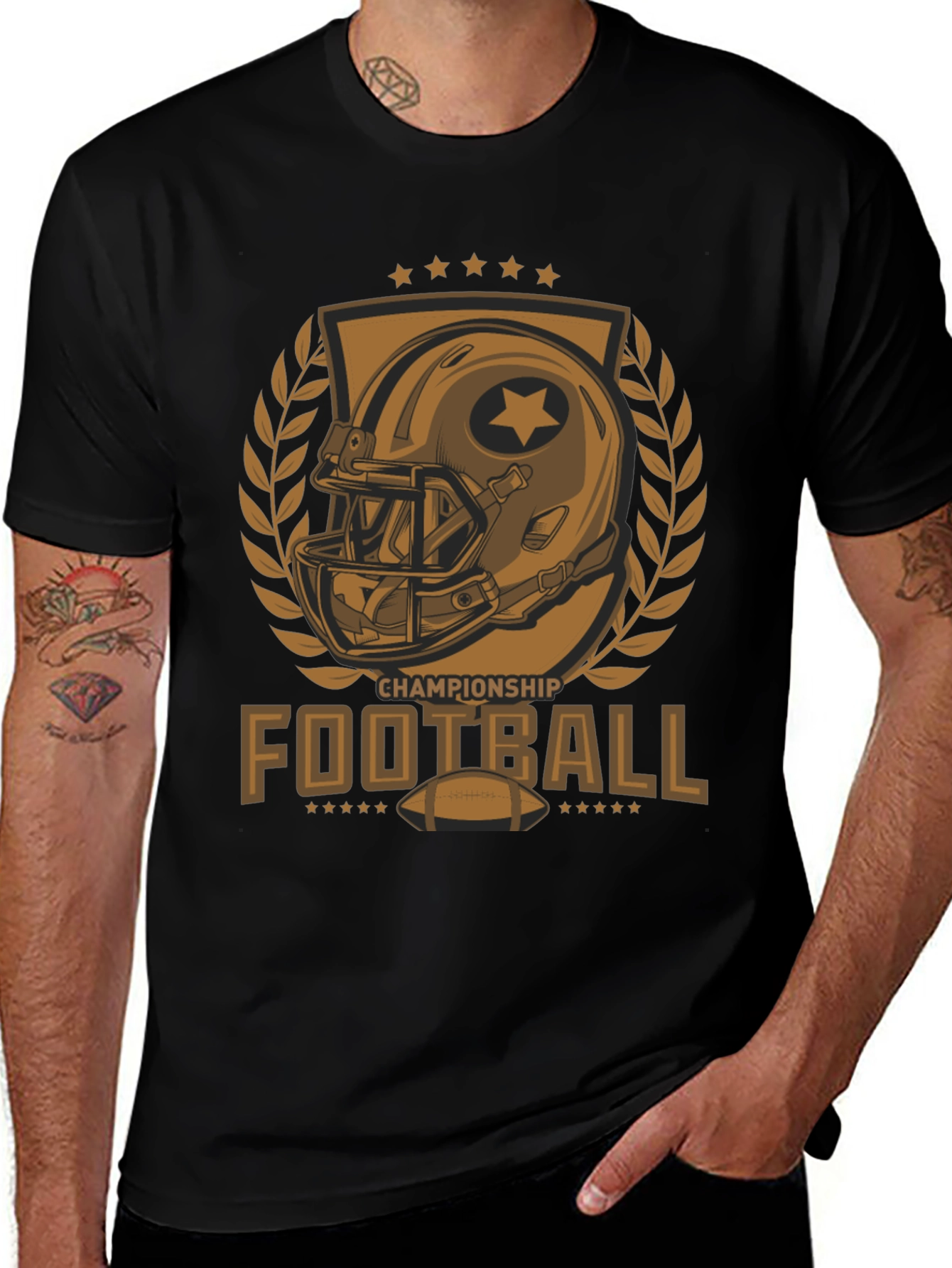 Variant 28 of Championship Football Graphic Tee - Black
