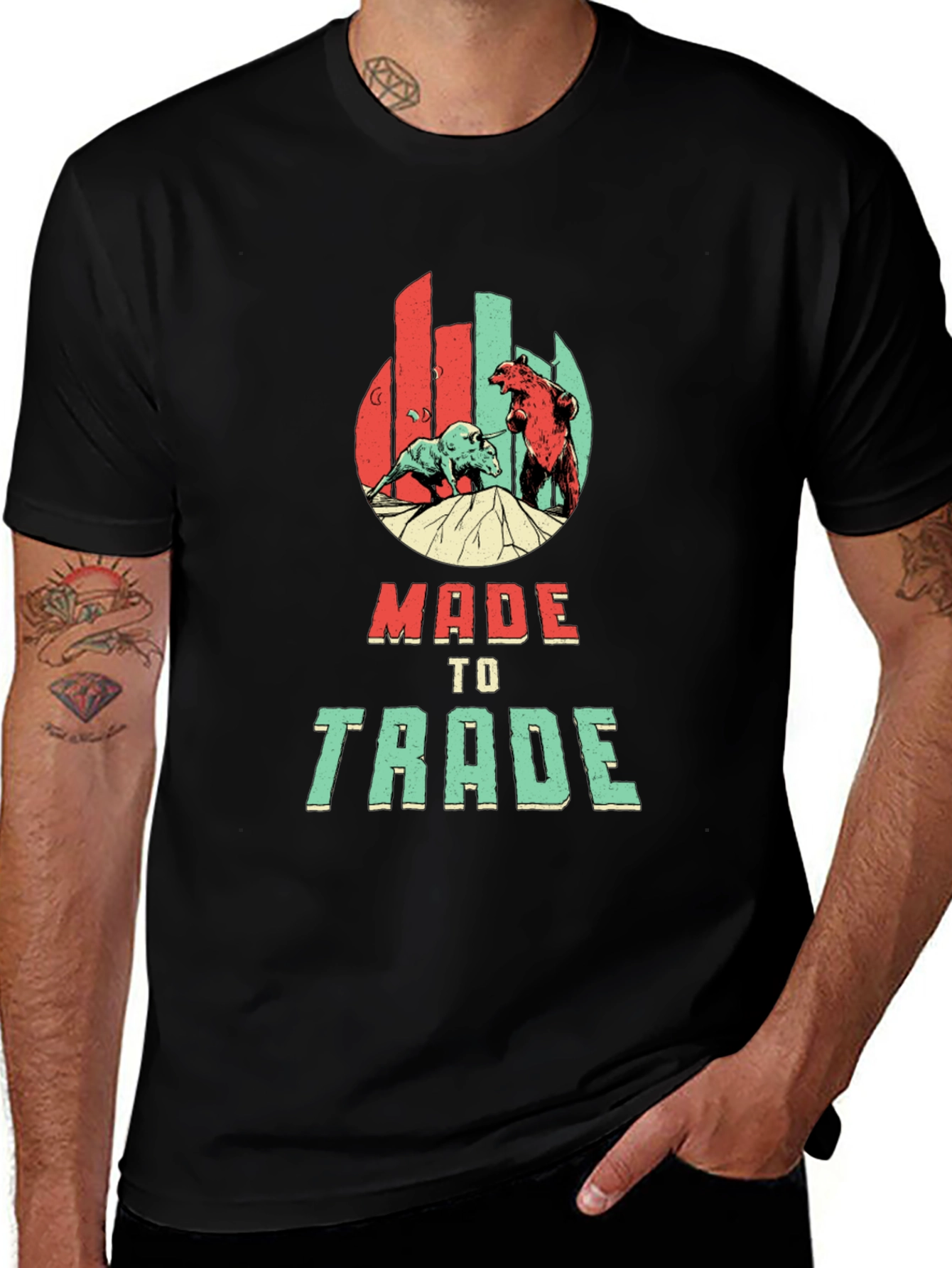 Variant 11 of Made to Trade Tee - Bull vs Bear Graphic T-Shirt