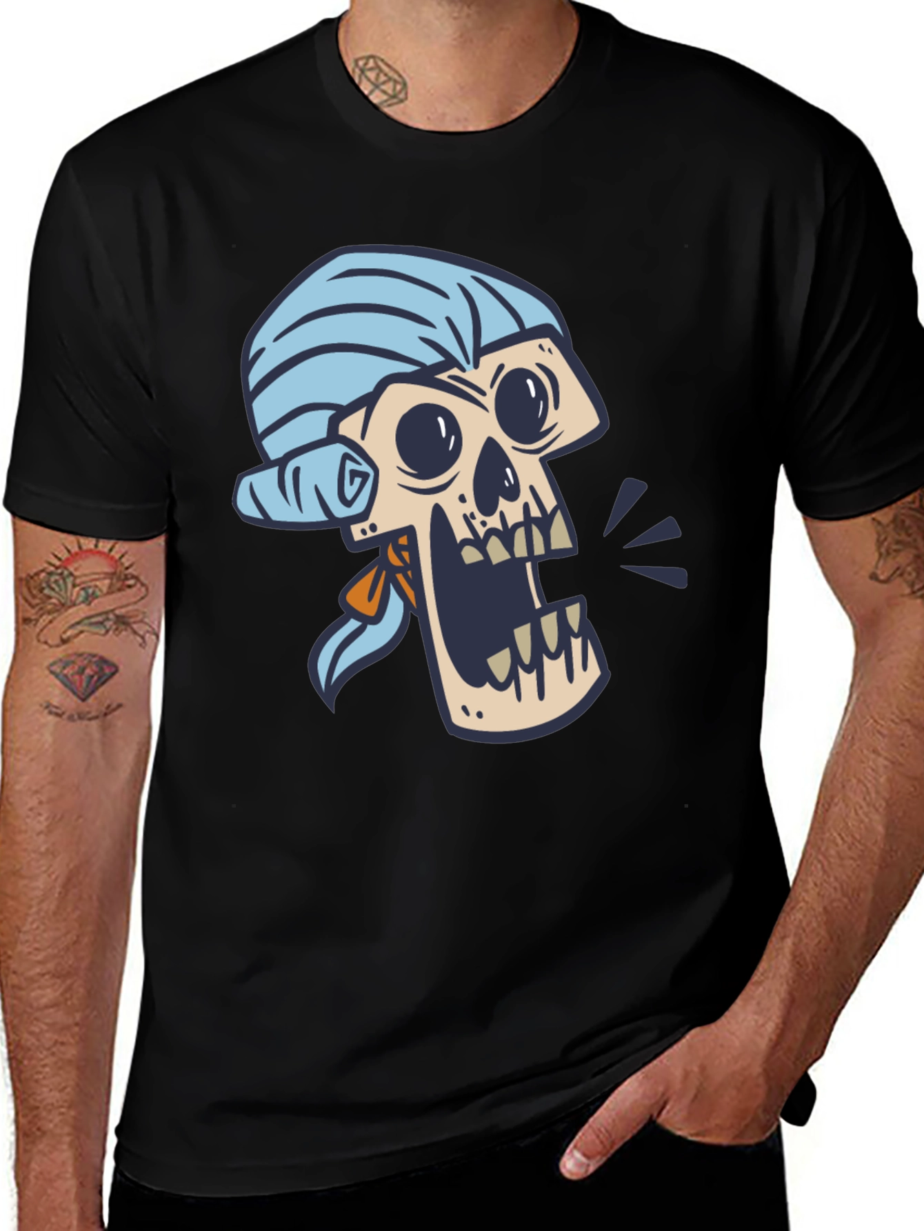 Variant 11 of Skull T-Shirt - Baroque Style Graphic Tee