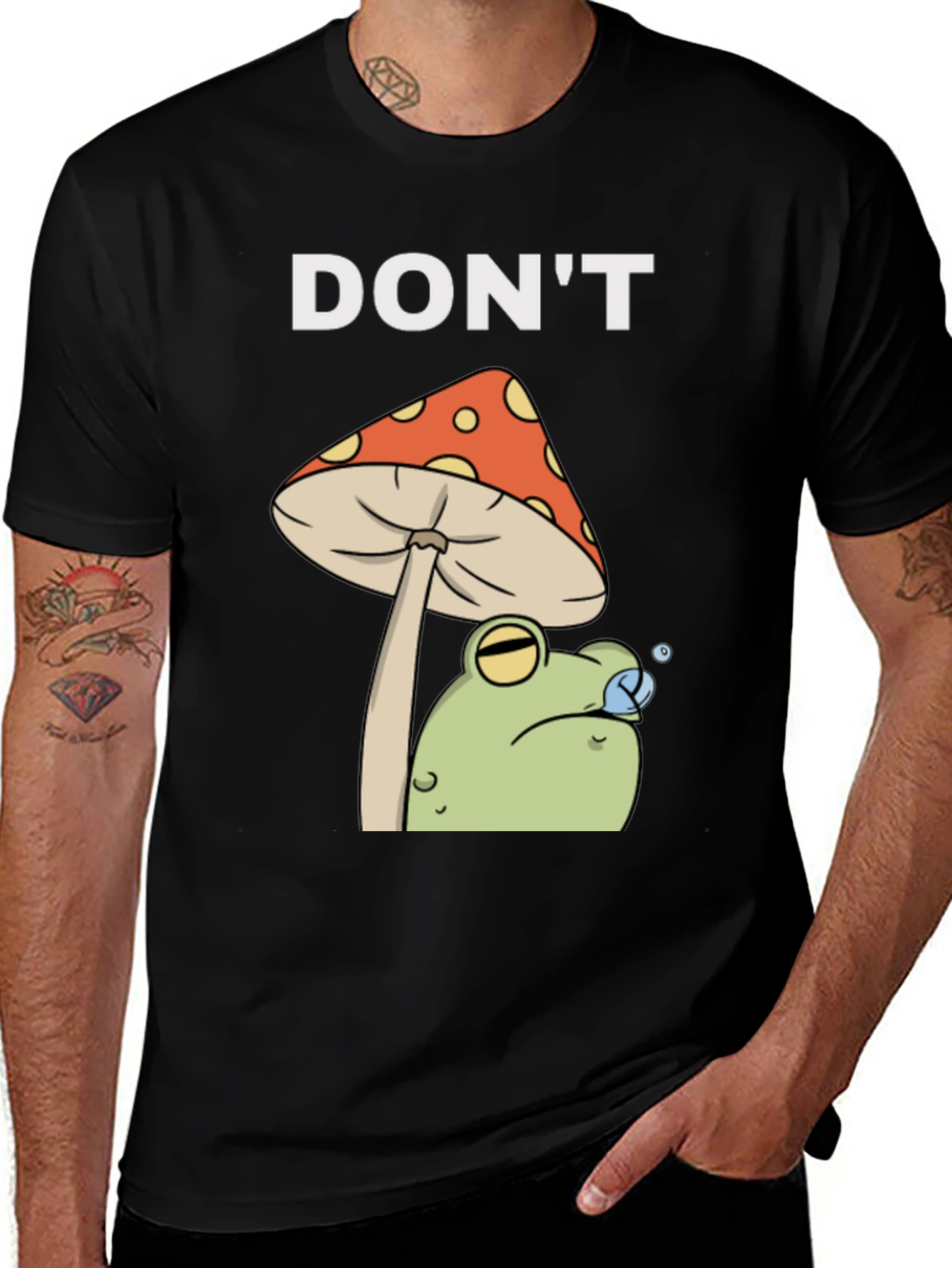 Variant 6 of Don't Frog on Mushroom Graphic Tee
