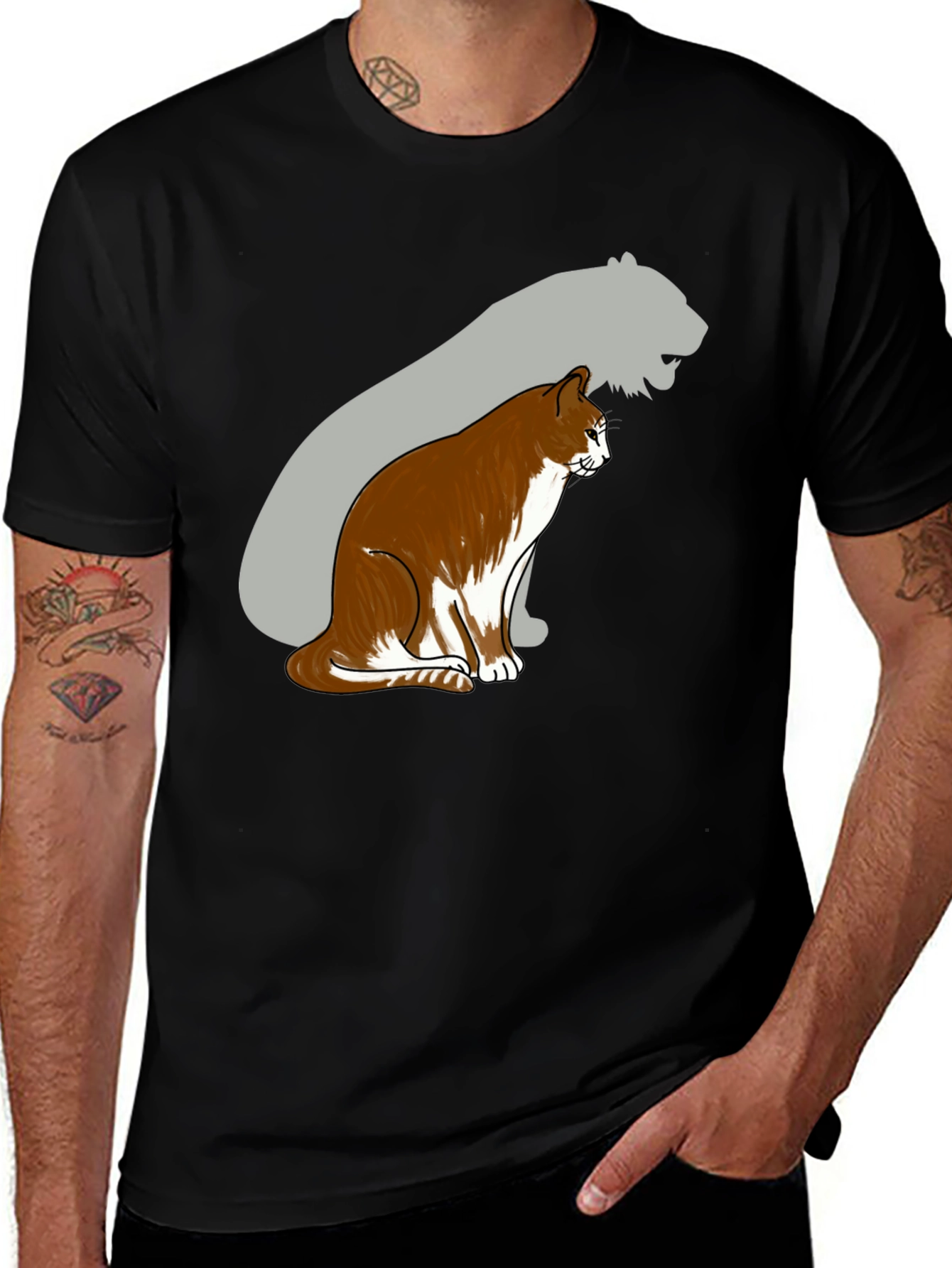 Variant 8 of Cat Lion Shadow Graphic Tee