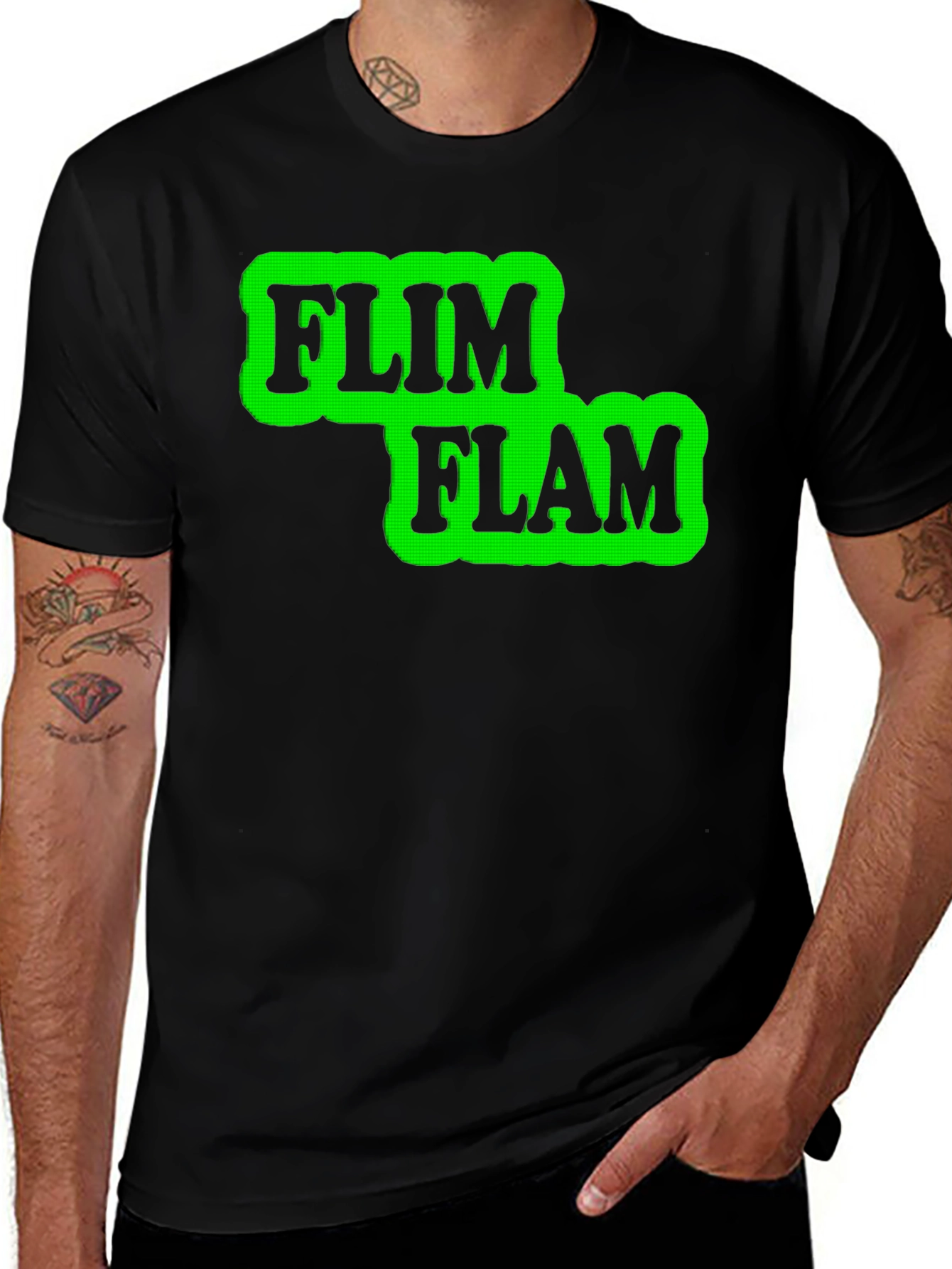 Variant 14 of Flim Flam Graphic T-Shirt - Novelty Design Tee