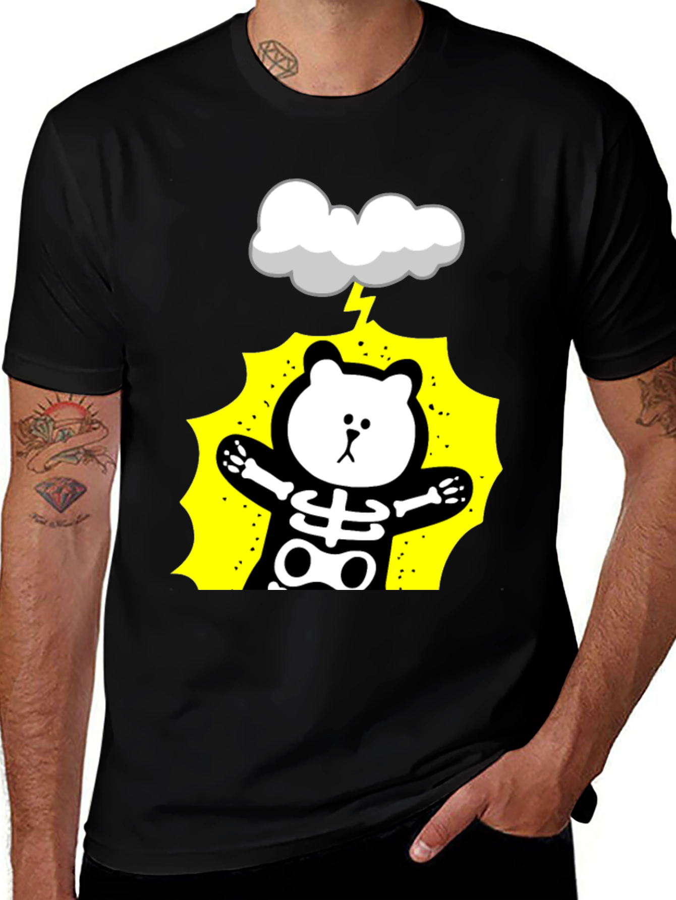 Variant 24 of Bear Skeleton Under Cloud T-Shirt