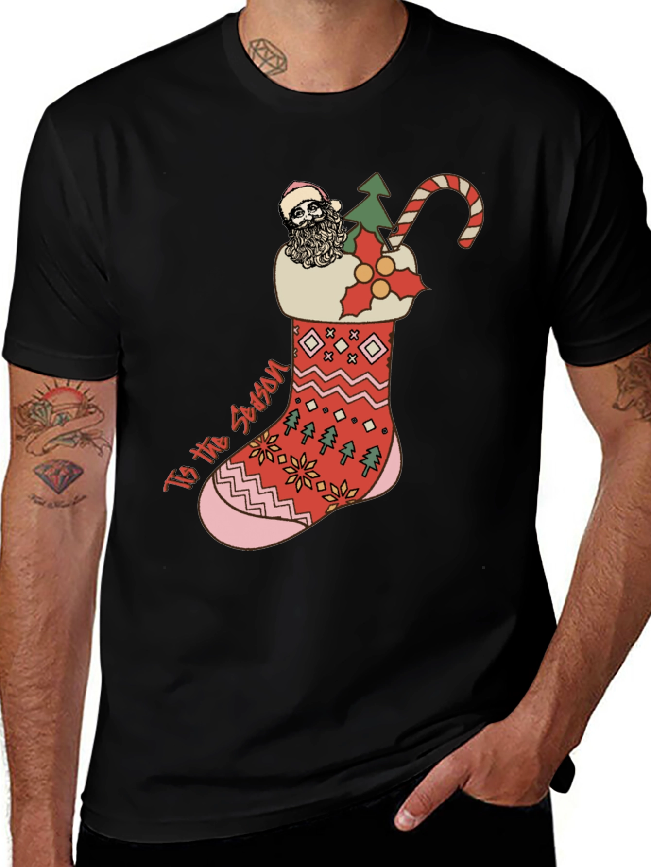 Festive Christmas Stocking T-Shirt