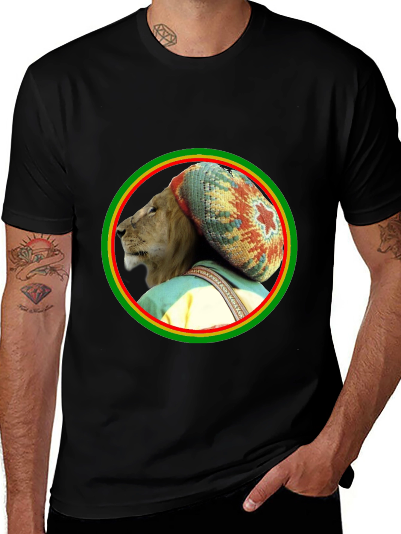 Rasta Lion Graphic Tee - Reggae Vibes