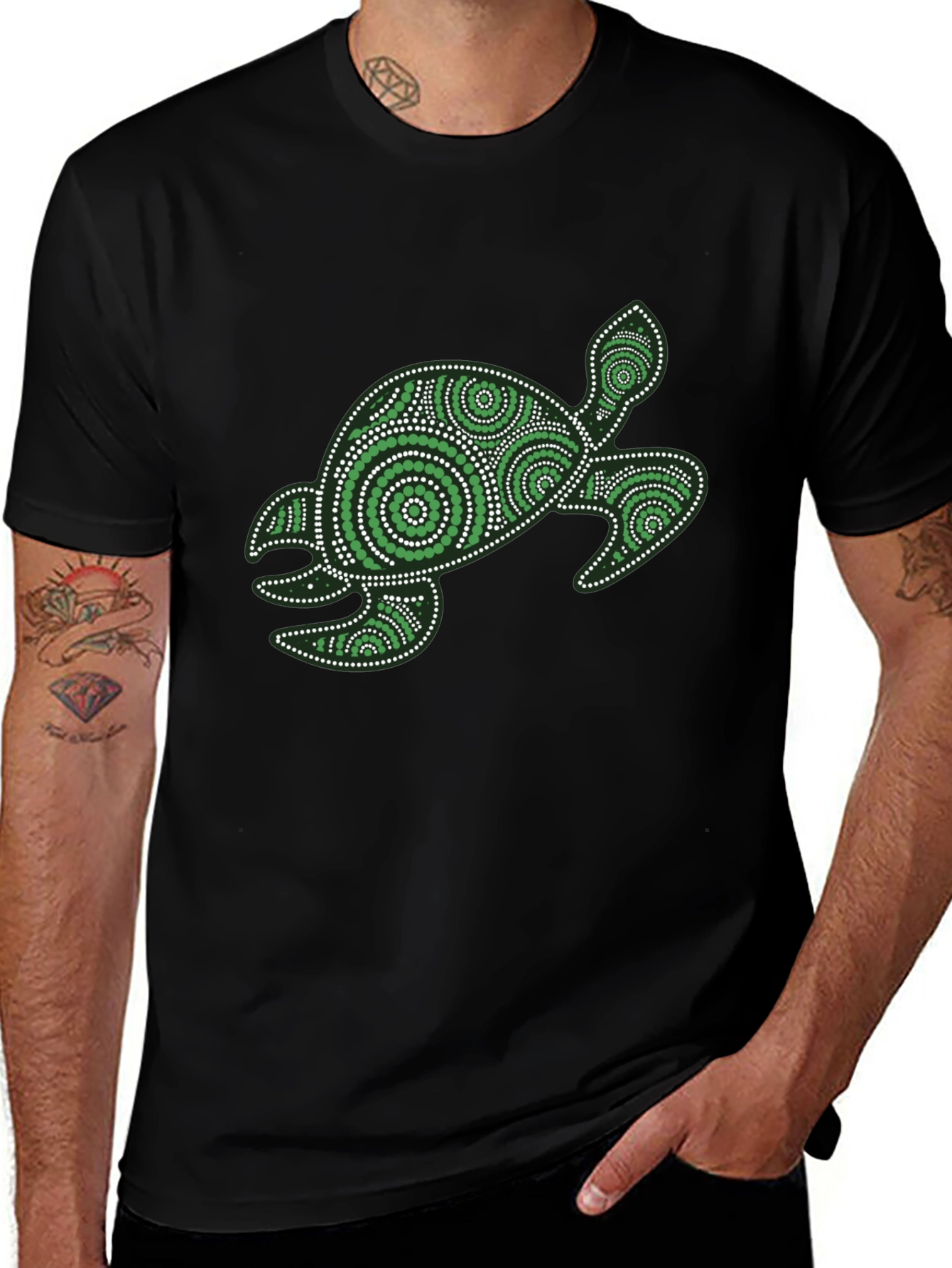 Variant 19 of Turtle Art Black T-Shirt