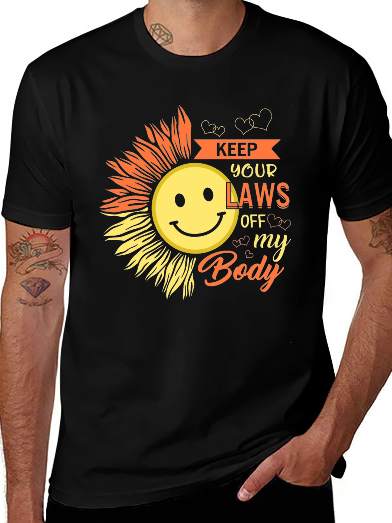 Variant 29 of Keep Your Laws Off My Body Pro-Choice Sunflower Graphic Tee