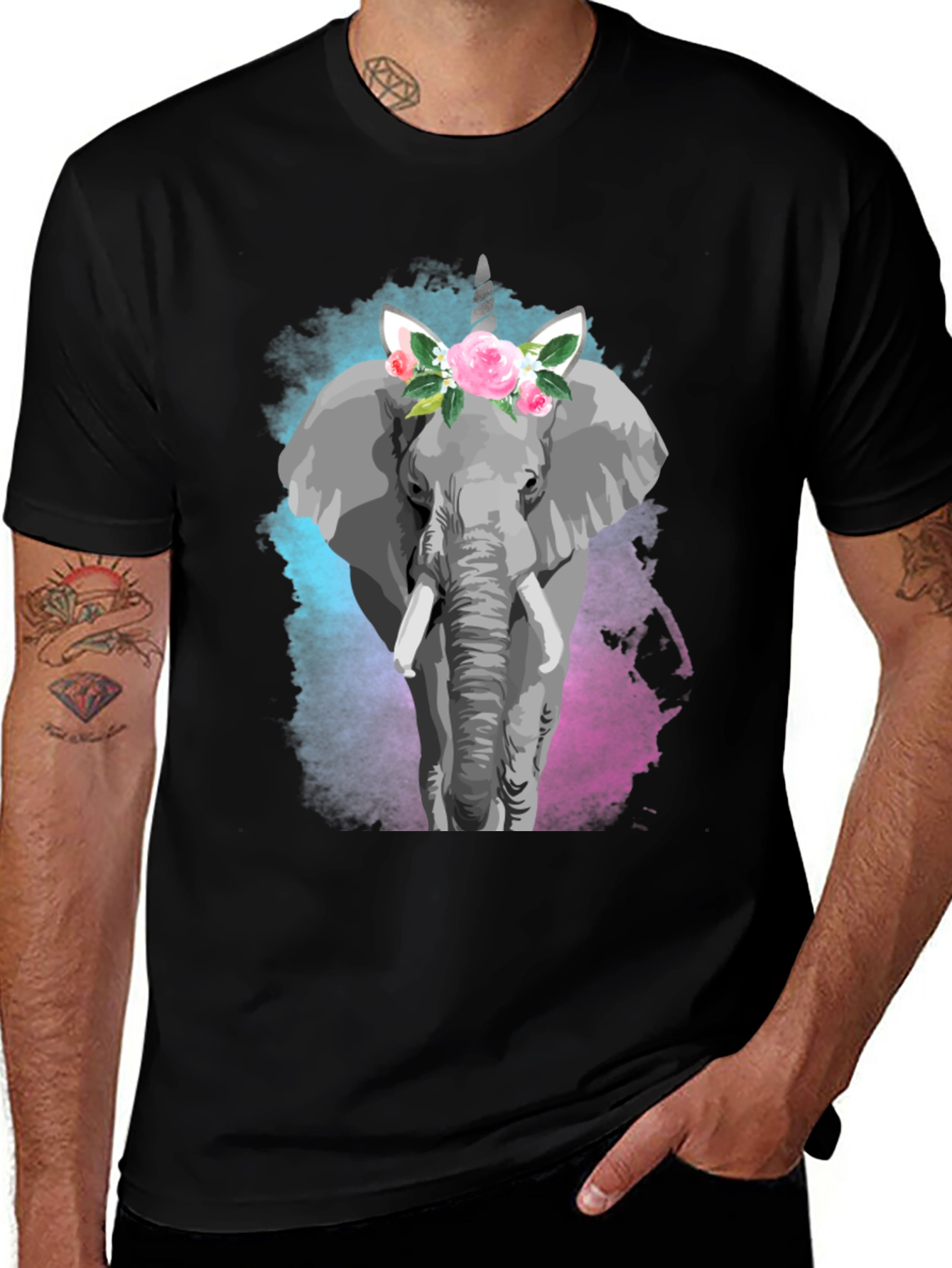 Variant 2 of Elephant Unicorn Graphic Tee