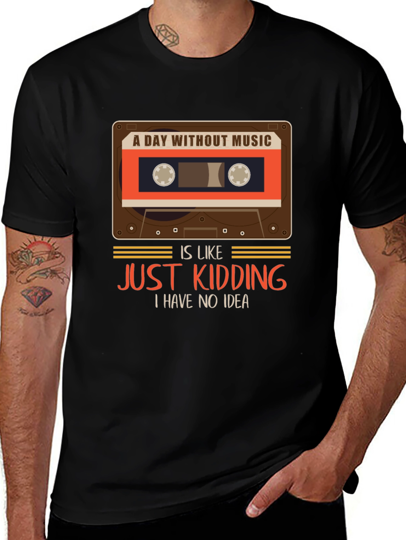 Variant 12 of A Day Without Music T-Shirt Funny Music Lover Tee