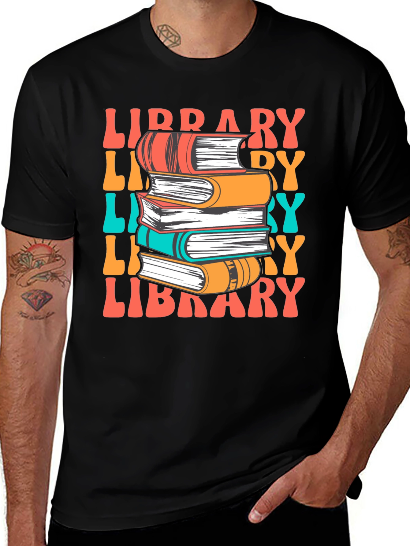 Variant 16 of Library Books T-Shirt - Retro Style