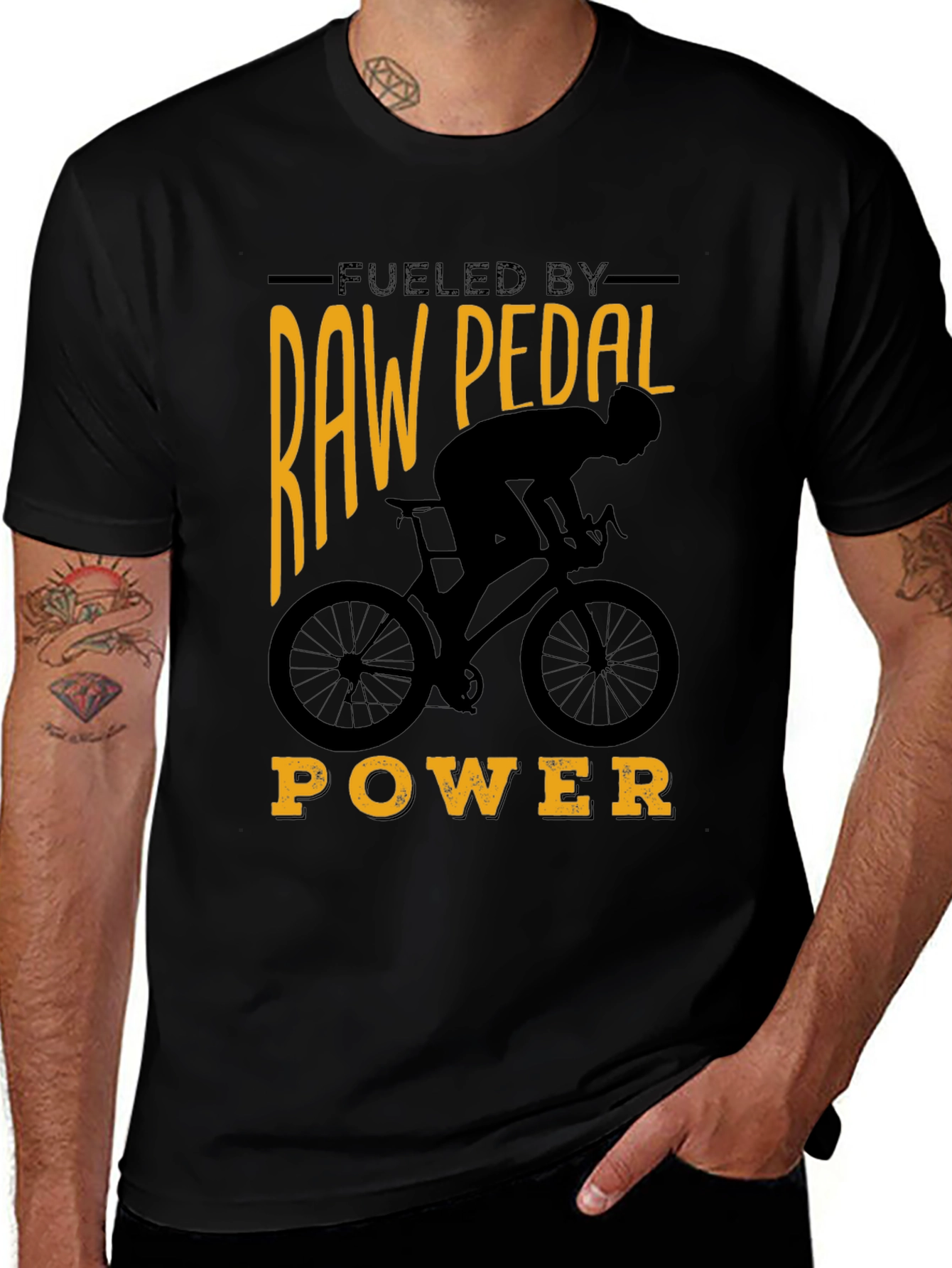 Variant 13 of Raw Pedal Power Cycling T-Shirt - Black