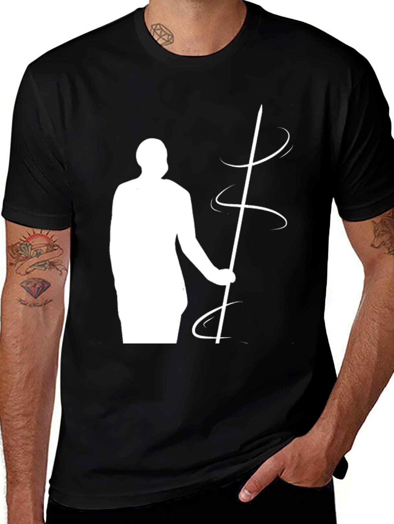 Variant 8 of Black T-Shirt with Juggling Stick Graphic
