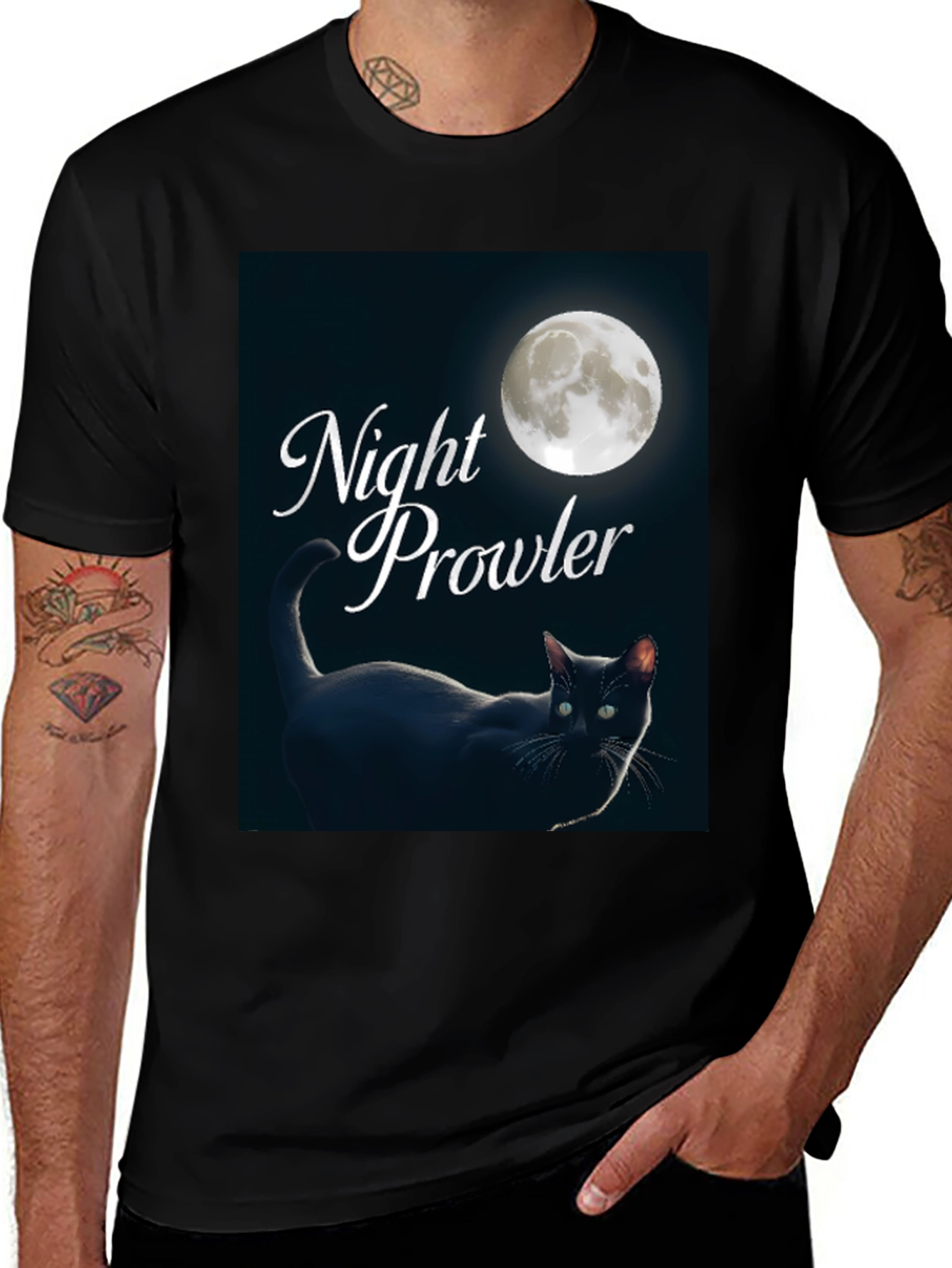 Variant 19 of Night Prowler Black Cat T-Shirt