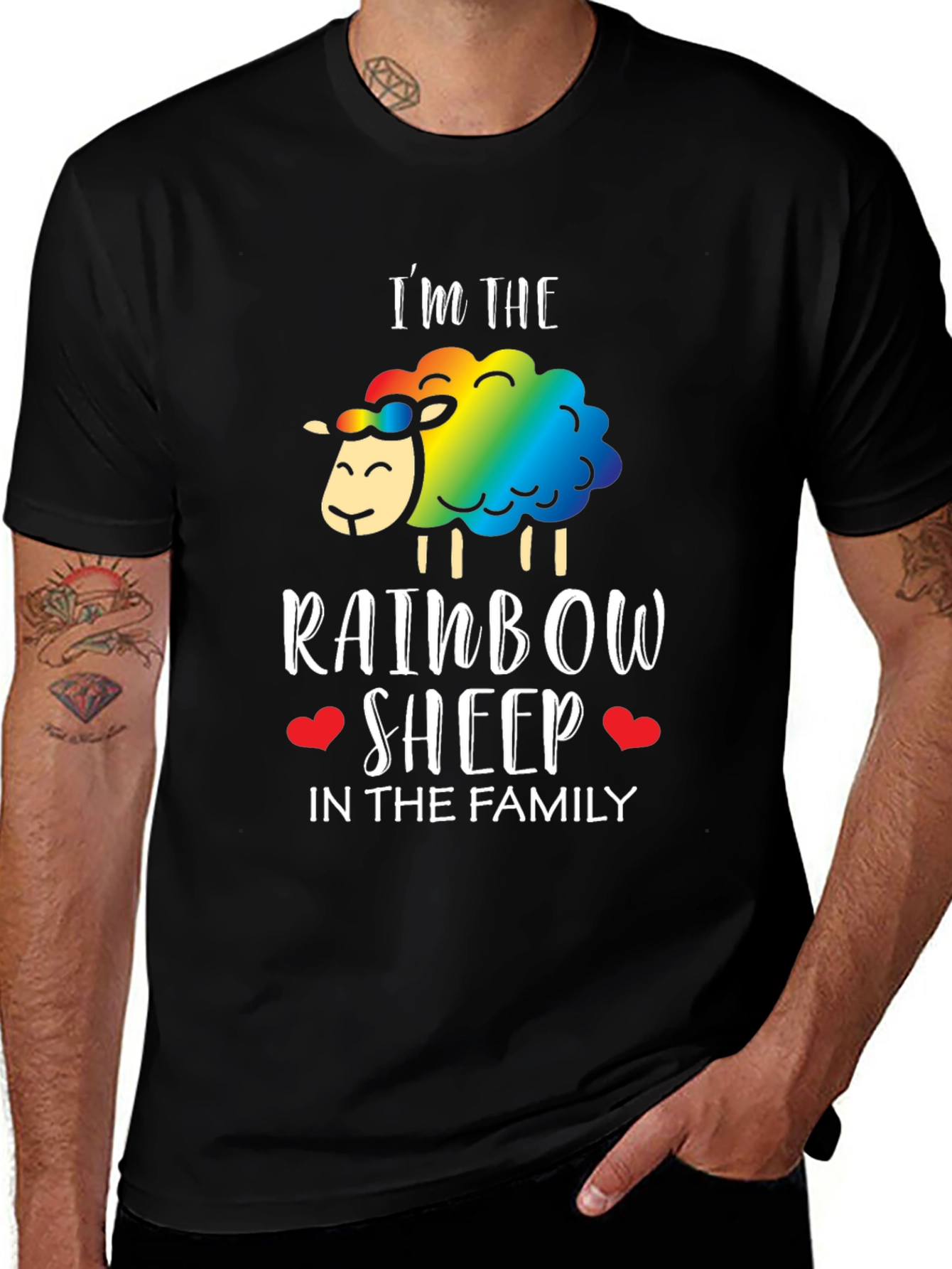 Variant 24 of Rainbow Sheep Family T-Shirt - Pride LGBTQ+ Tee