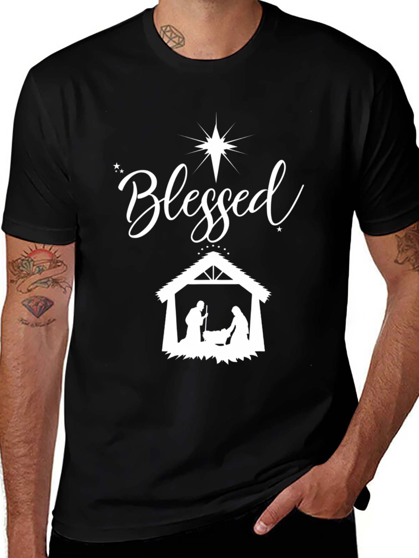 Blessed Nativity T-Shirt - Christian Christmas Tee