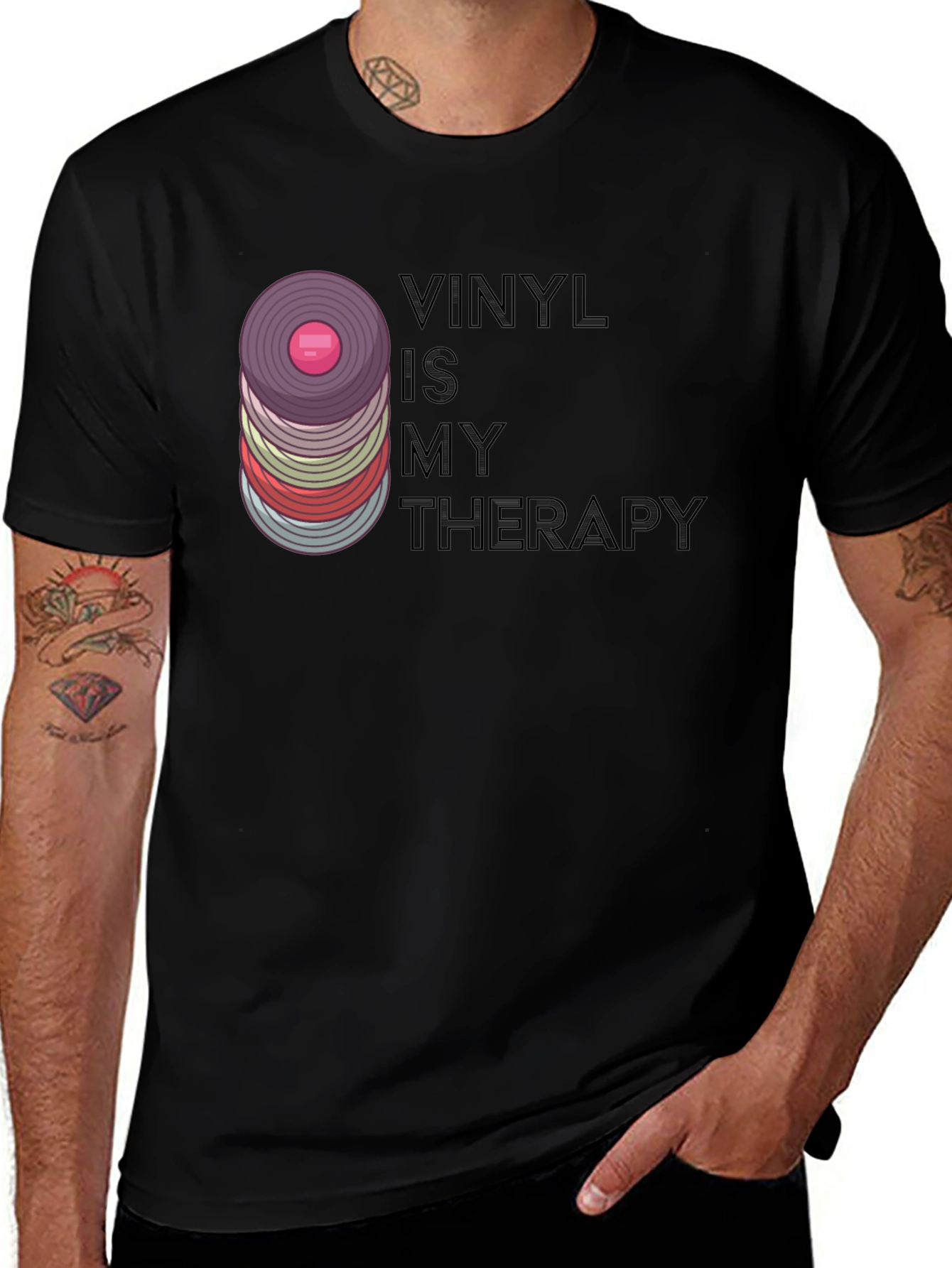 Variant 2 of Vinyl is My Therapy Graphic T-Shirt