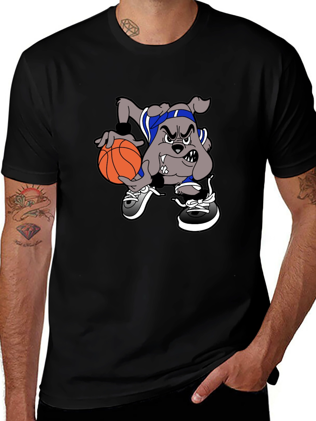 Variant 22 of Cartoon Bulldog Basketball T-Shirt