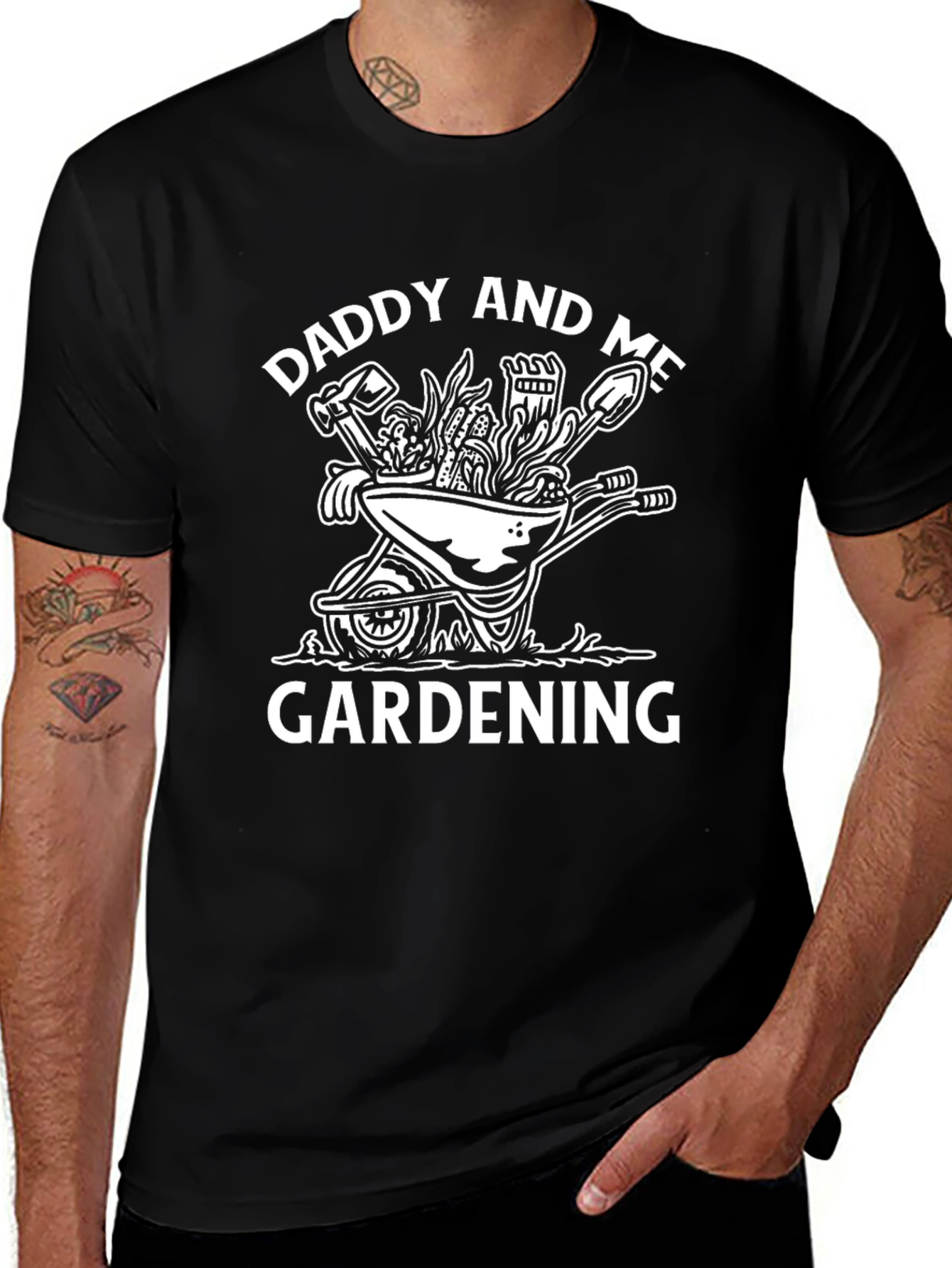 Variant 28 of Daddy and Me Gardening Black T-Shirt